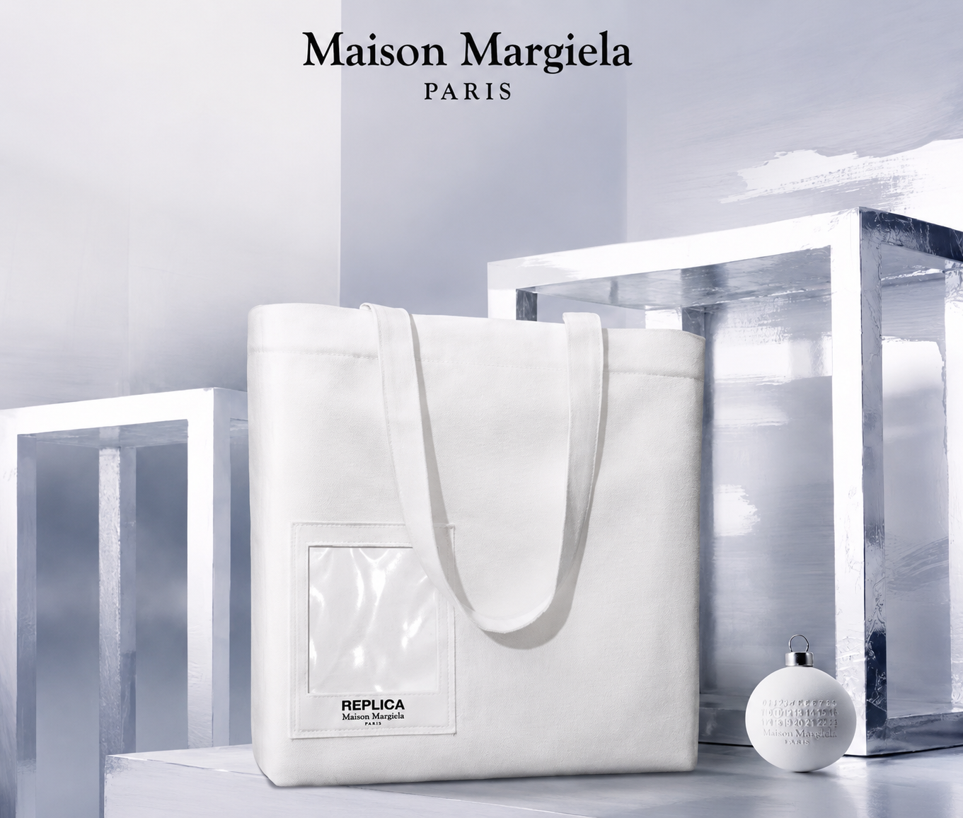Maison Margiela White Tote Bag Size L 41x10x38cm