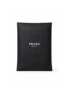 Black Prada beauty pouch on a white background