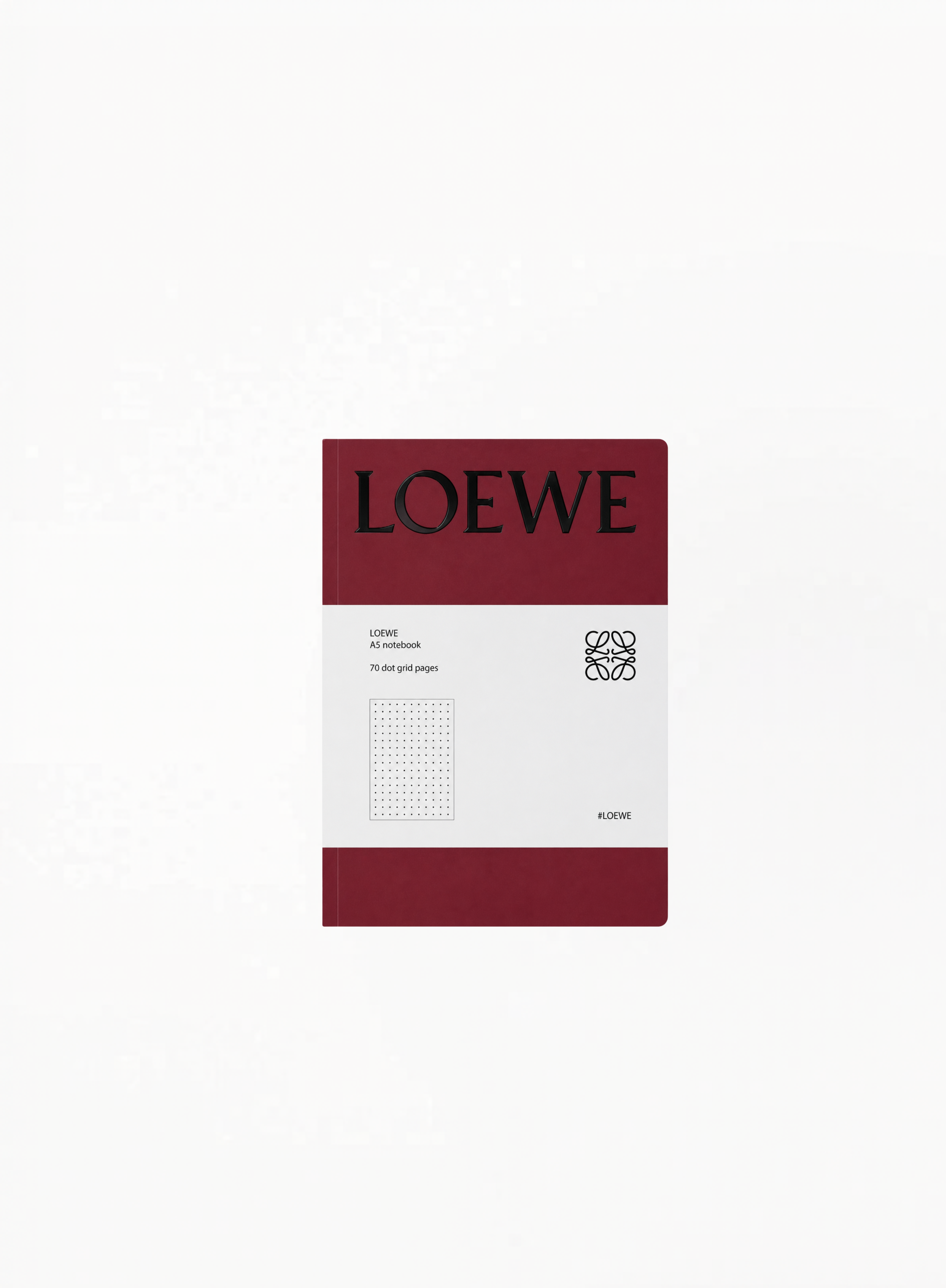 Authentic LOEWE Limited Edition Red Notebook 21x15cm in rich red finish with embossed logo detail — luxury collectible stationery available at Exquisite.
