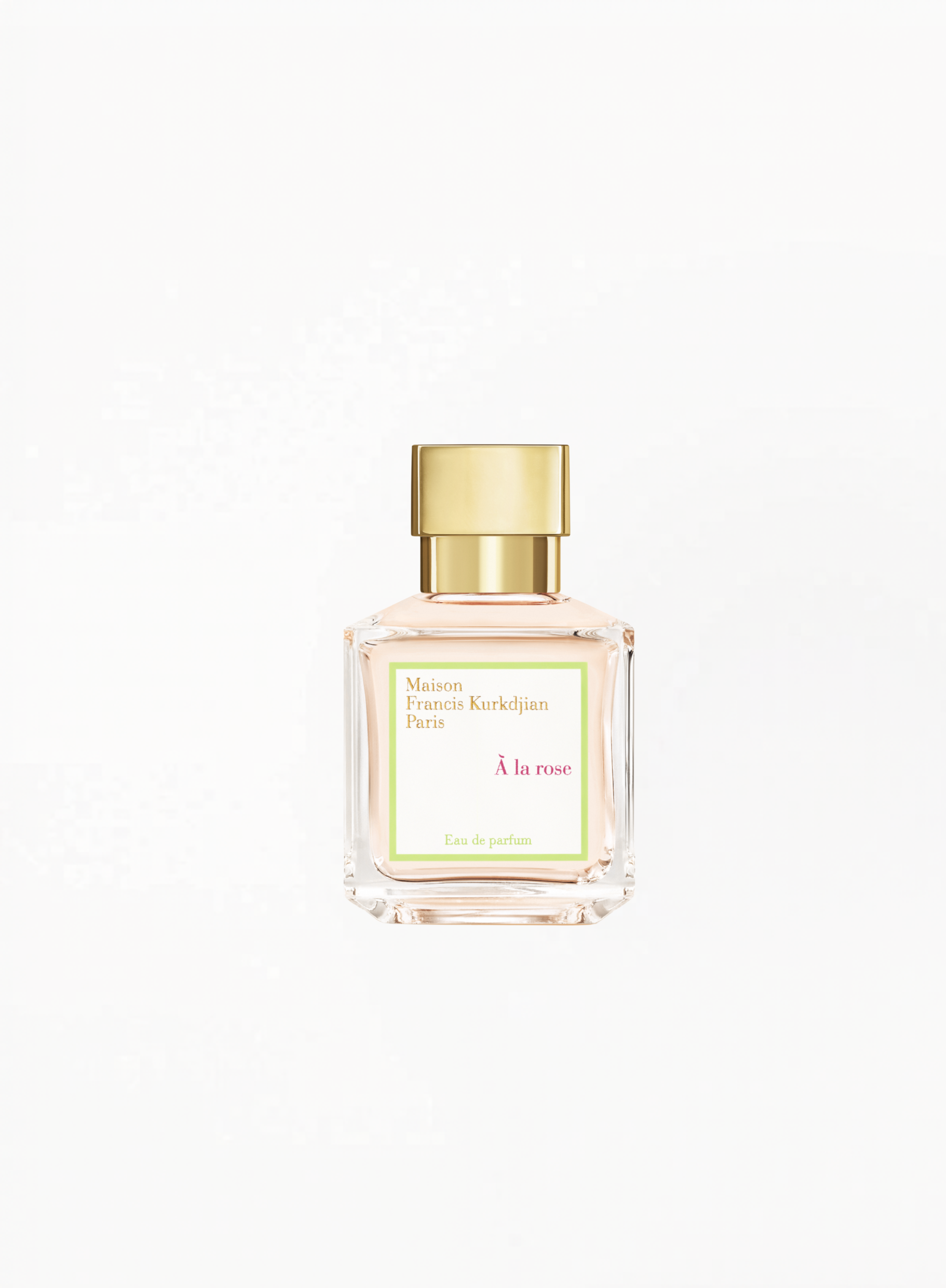 Authentic Maison Francis Kurkdjian À la rose Eau de Parfum 70ML — a refined floral fragrance with fresh rose, violet, and citrus notes, presented in an elegant collectible bottle, available at Exquisite.