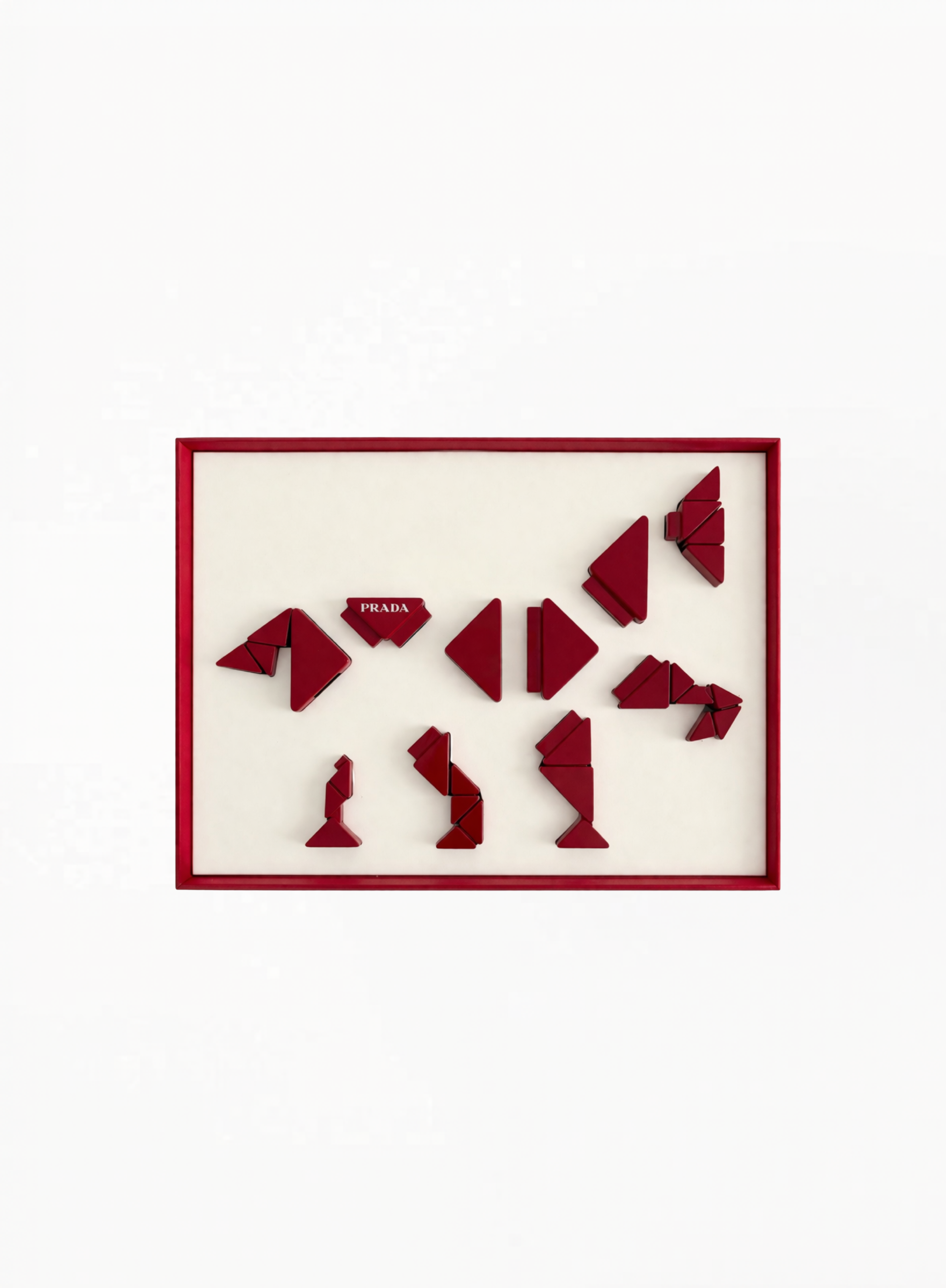 Authentic PRADA Modular Art Sculpture Limited Edition decorative object displayed in a luxury modern interior, featuring an artistic modular design with refined PRADA detailing and collectible contemporary aesthetic, available at Exquisite.