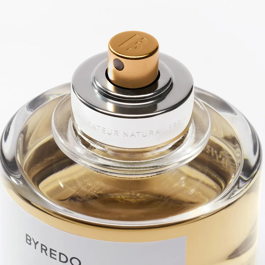 Byredo Gypsy Water Absolu de Parfum bottle with gold spray cap on a white background