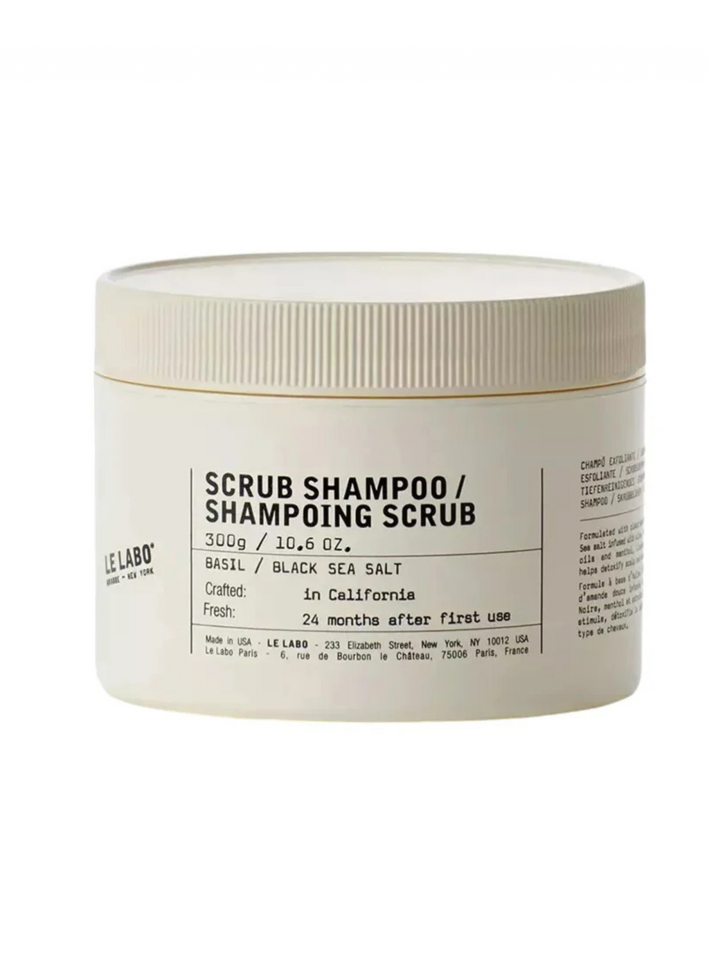 Le Labo Scrub Shampoo 300g with Basil & Black Sea Salt — Authentic Le Labo haircare in Georgia