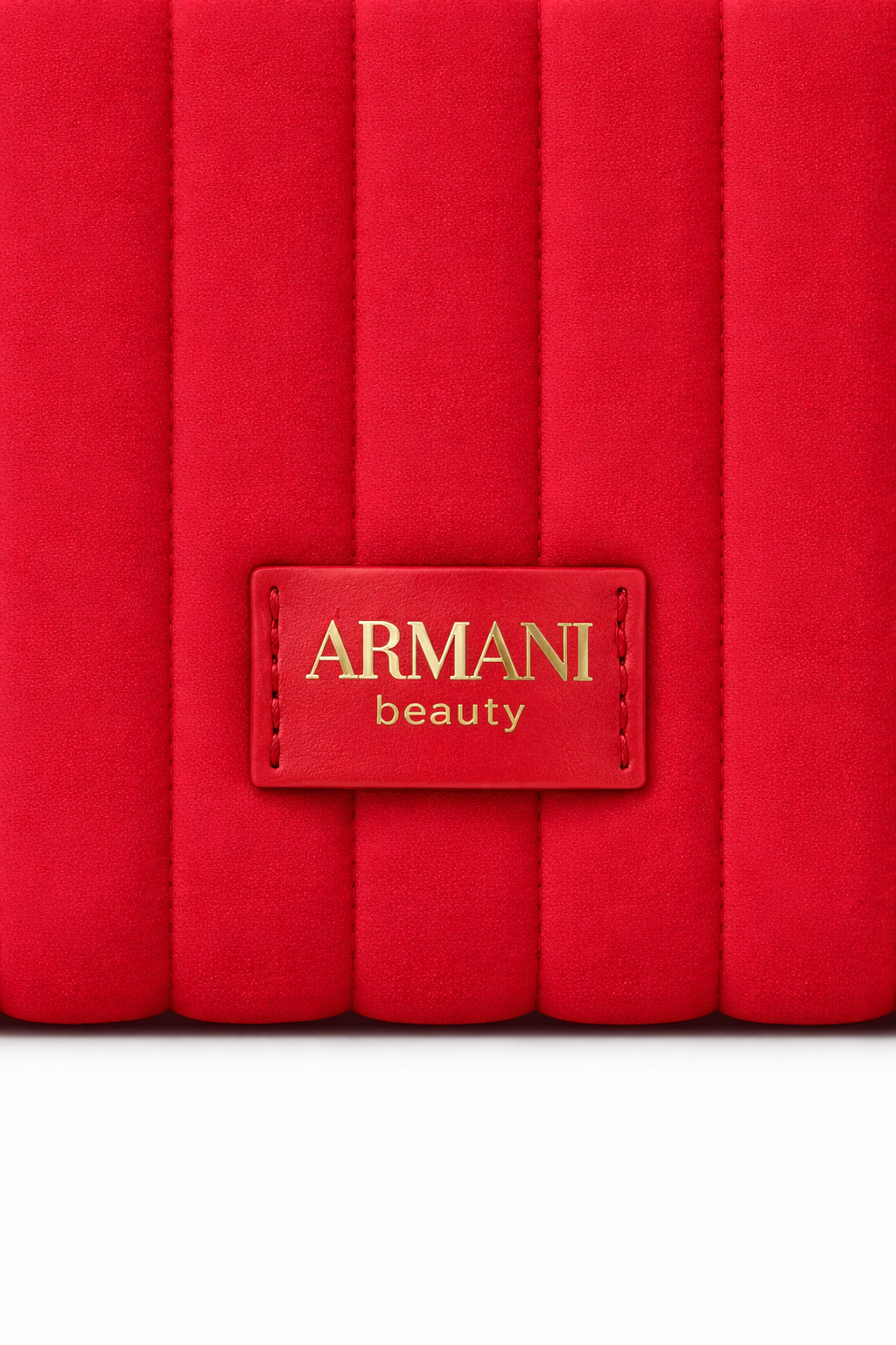 GIORGIO ARMANI Quilted Red Makeup Pouch