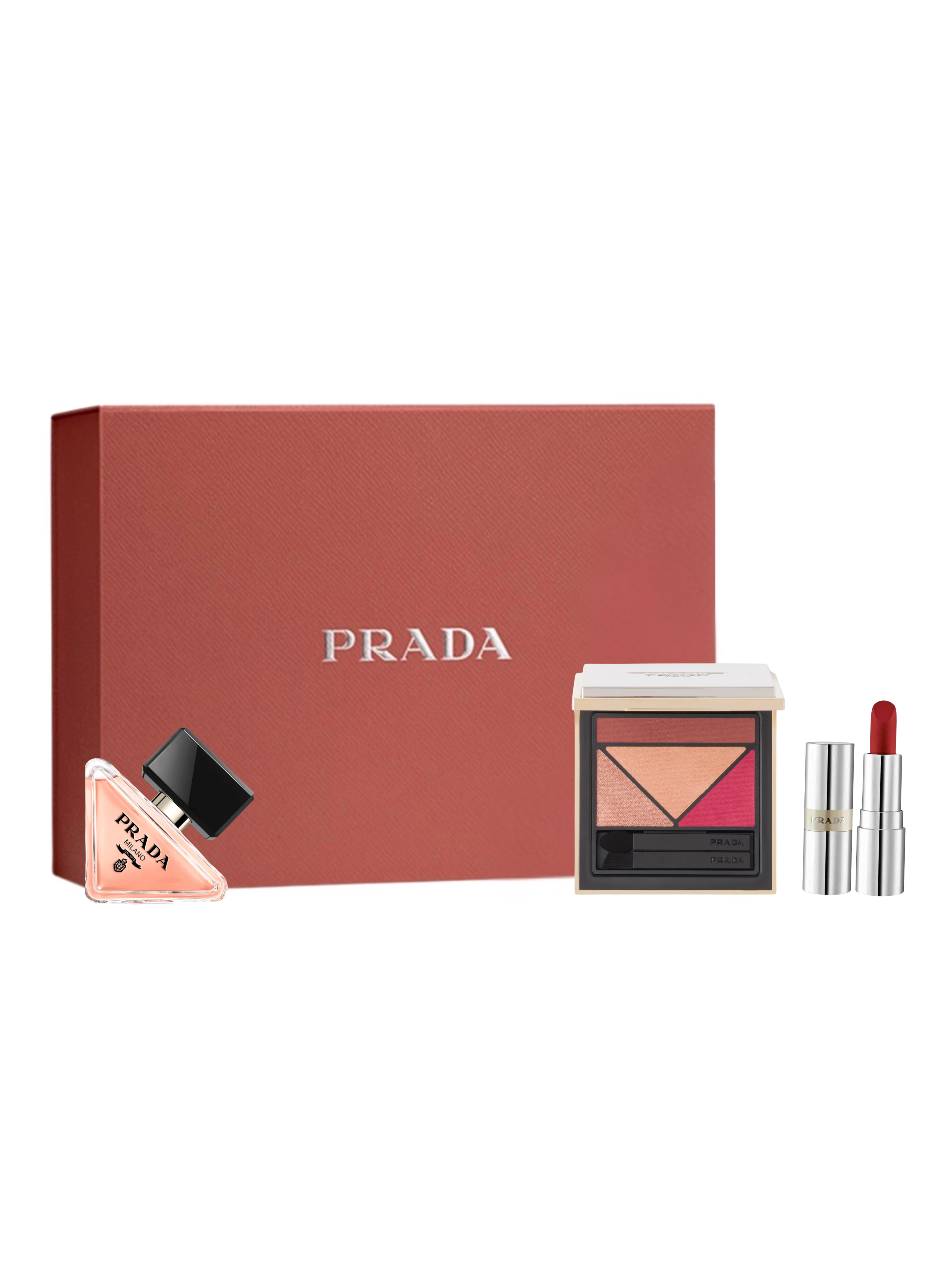 Prada Gift Set – Lipstick Mini R28, Eyeshadow 06 PULP & Paradoxe