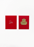 Christian Louboutin Limited Edition Golden Crest Brooch with ornate gold-tone detailing and signature red presentation box