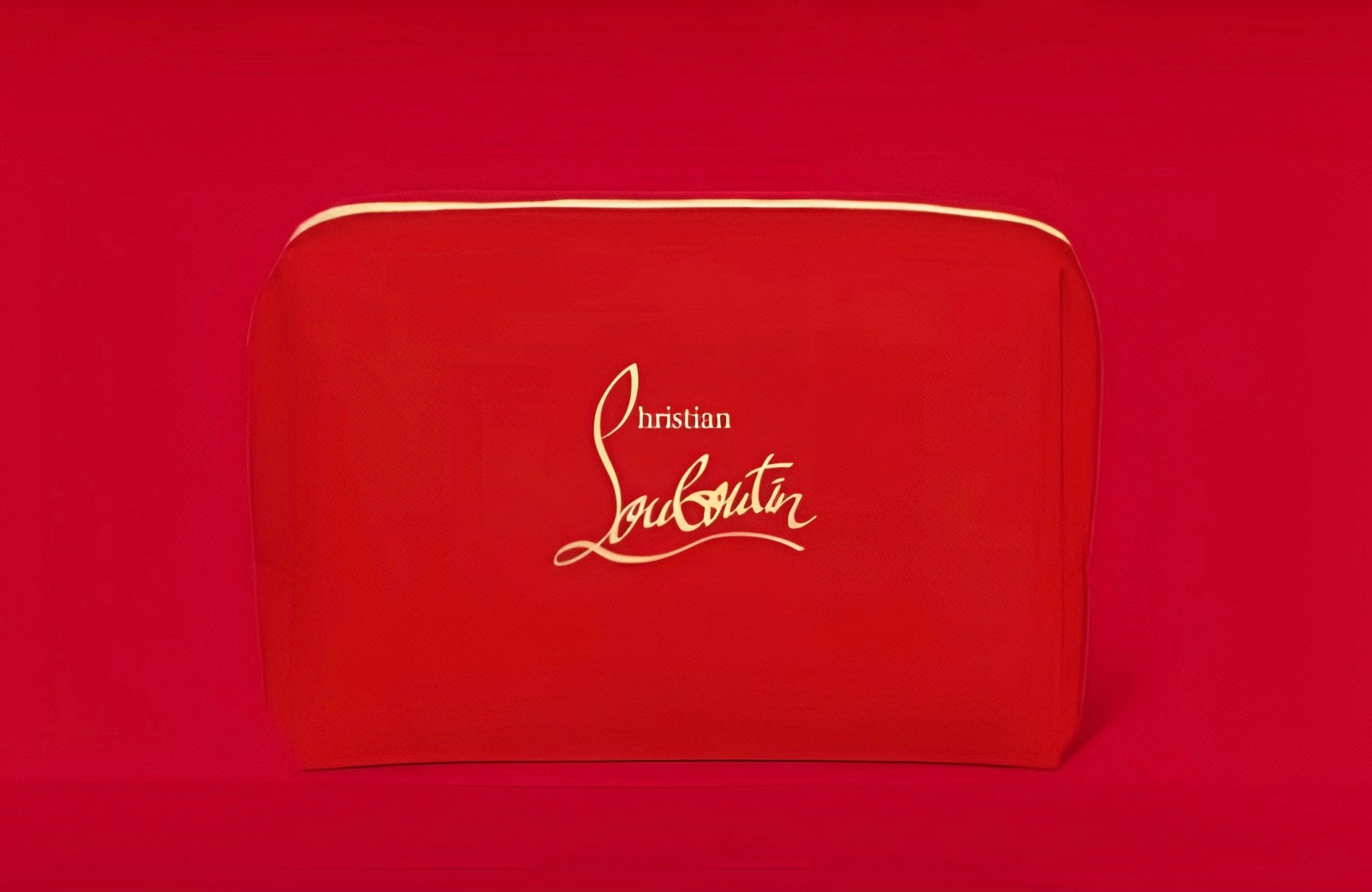 Christian Louboutin კლასიკური და ლიმიტირებული წითელი კოსმეტიკური ჩანთა
