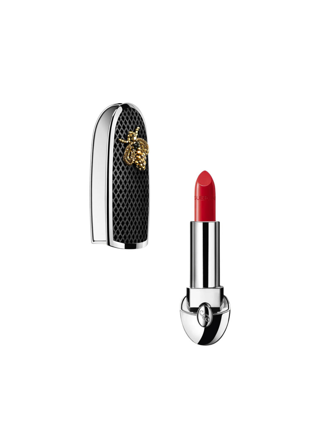 GUERLAIN Rouge G Gold Bee Sequins Satin ტუჩსაცხი 214 და ქეისი – Prestige Limited Edition