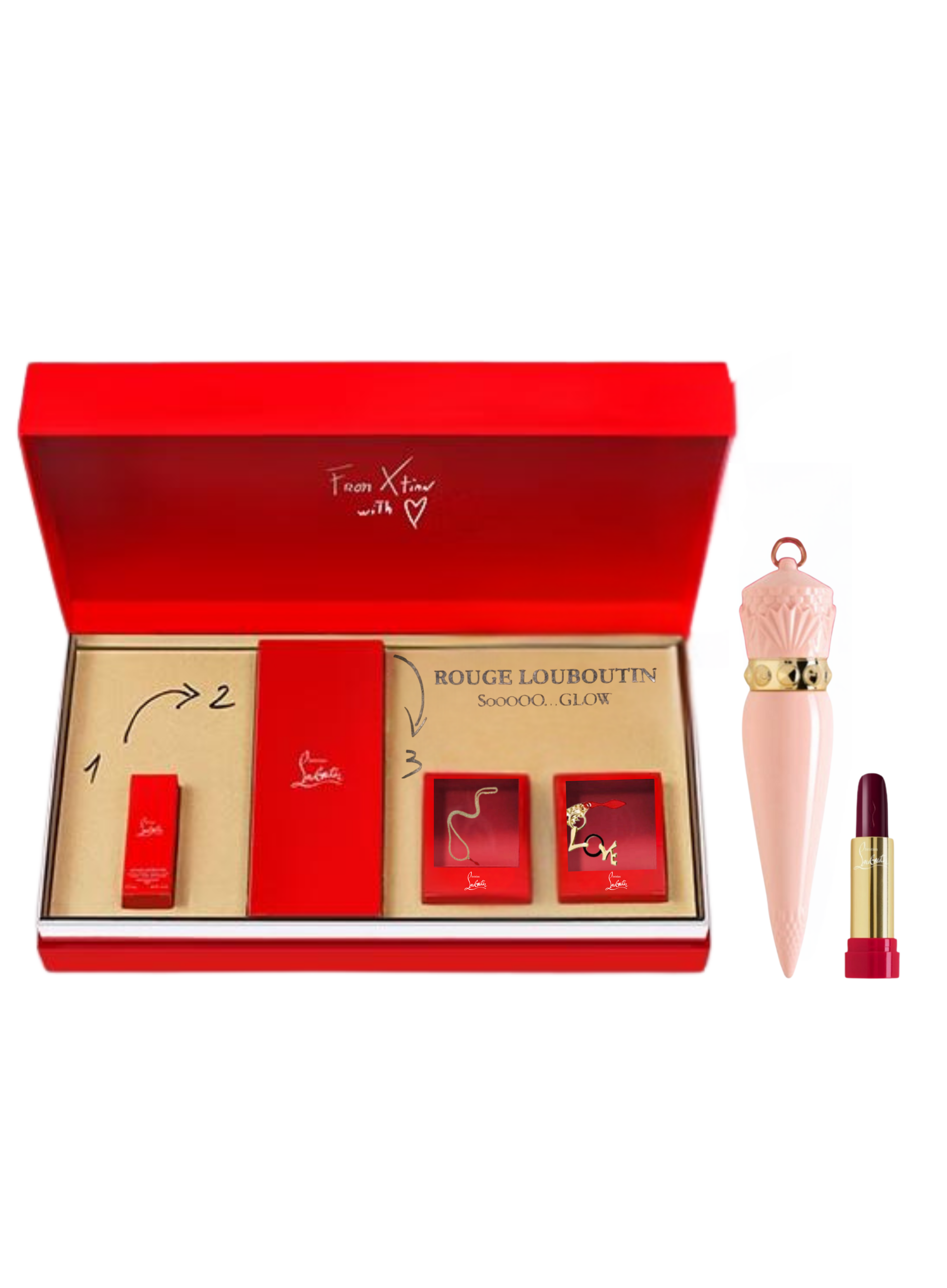 Christian Louboutin Rouge Louboutin SooooO…Glow Lipstick Set – Pink 007G (Refillable Case + Lipstick + Accessories)