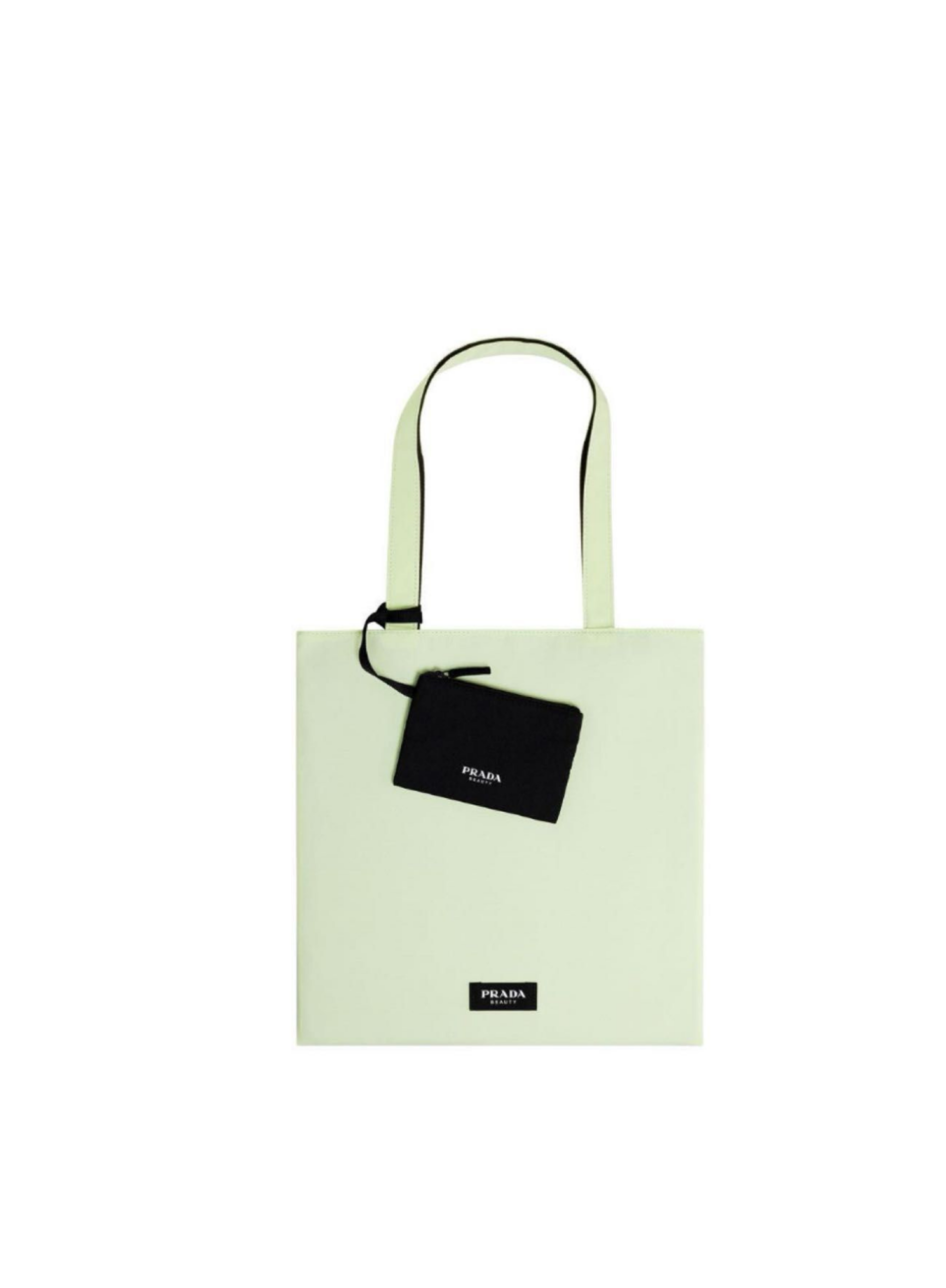 Prada Two-Sided Cosmetics Tote – Black & Neon Green with Branded Tag (Authentic)
