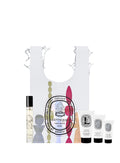 Diptyque white art tote gift set with Eau des Sens perfume mini and essential body care products