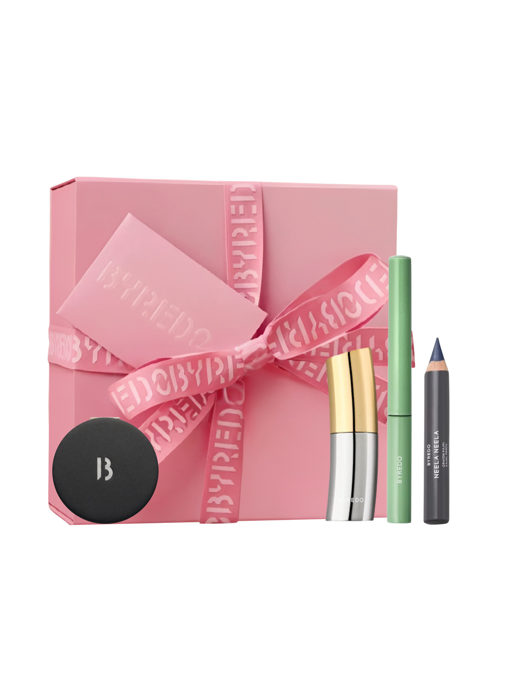 BYREDO Lipstick Red & Blue / Pencil Neela Neela / Technical Black Eyeliner / Black Mirror