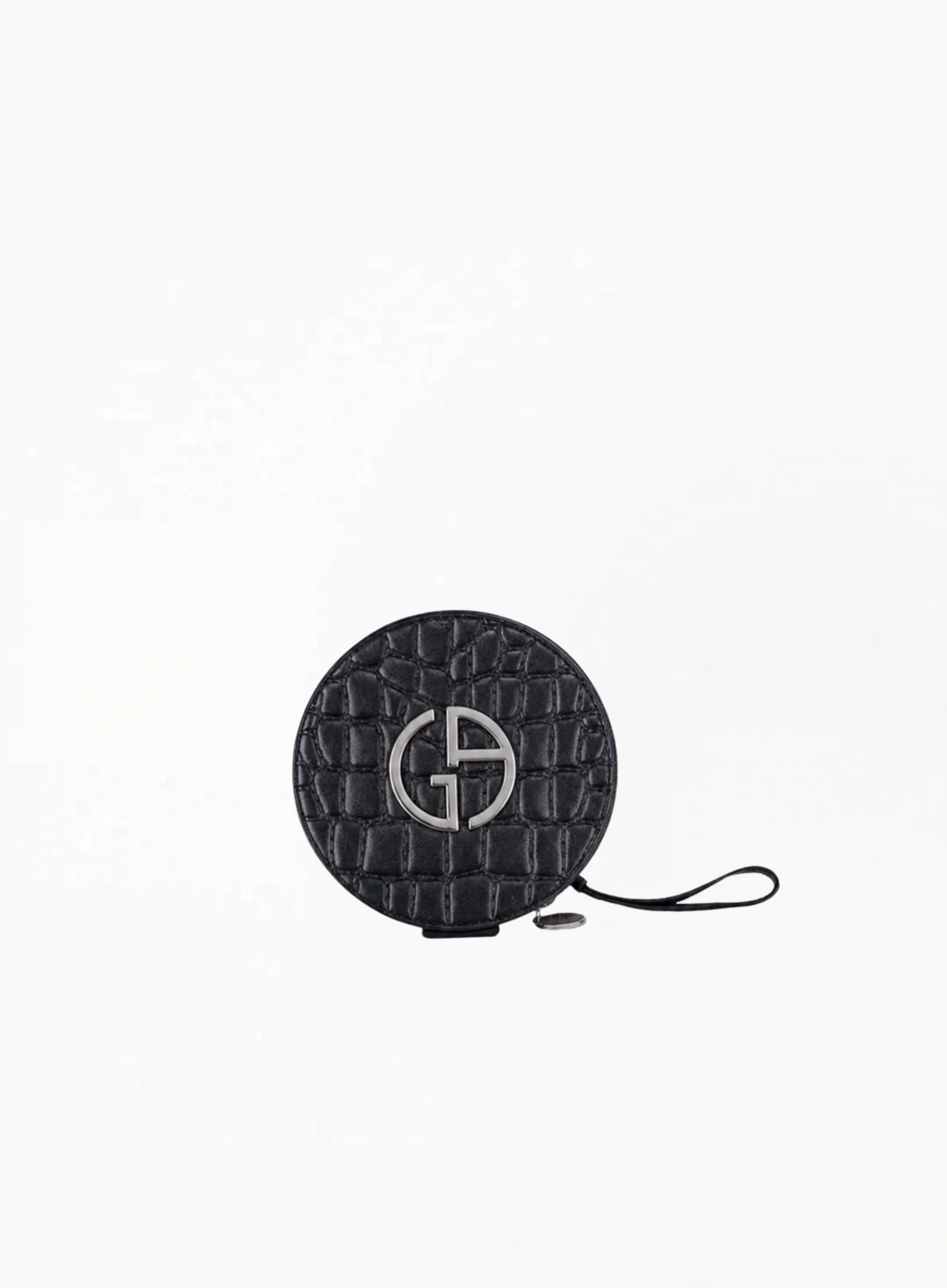 GIORGIO ARMANI ლიმიტირებული შავი ქუშონის ჩანთა 9×9 სმ