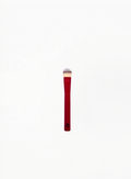 GIORGIO ARMANI mini foundation brush with red handle and flat synthetic bristles, available at Exquisite.