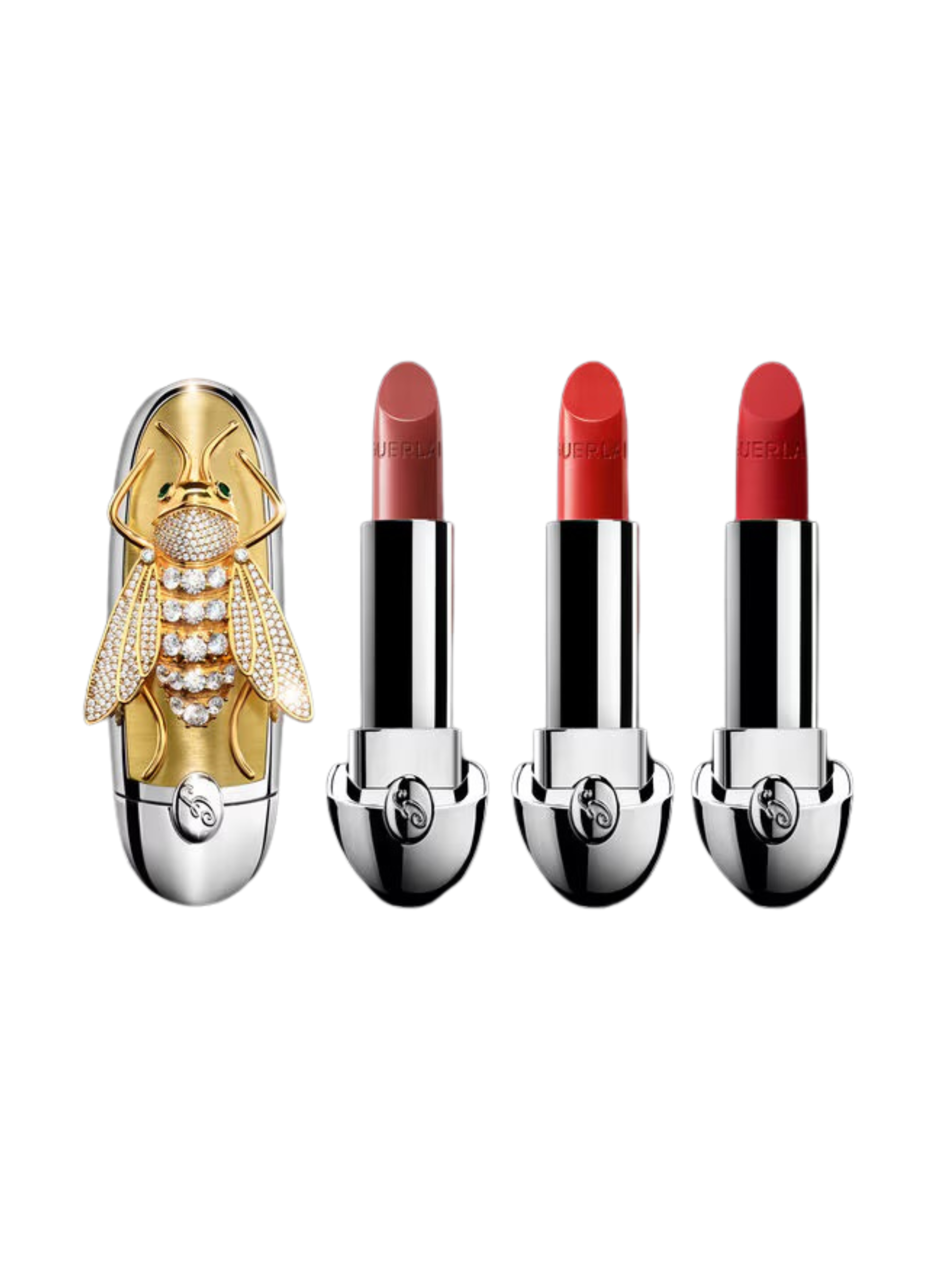 GUERLAIN THE FANTASTIC UNIVERSE OF BEGÜM KHAN (Available Exclusively For Club Members) Set of lipsticks with decorative case on a white background