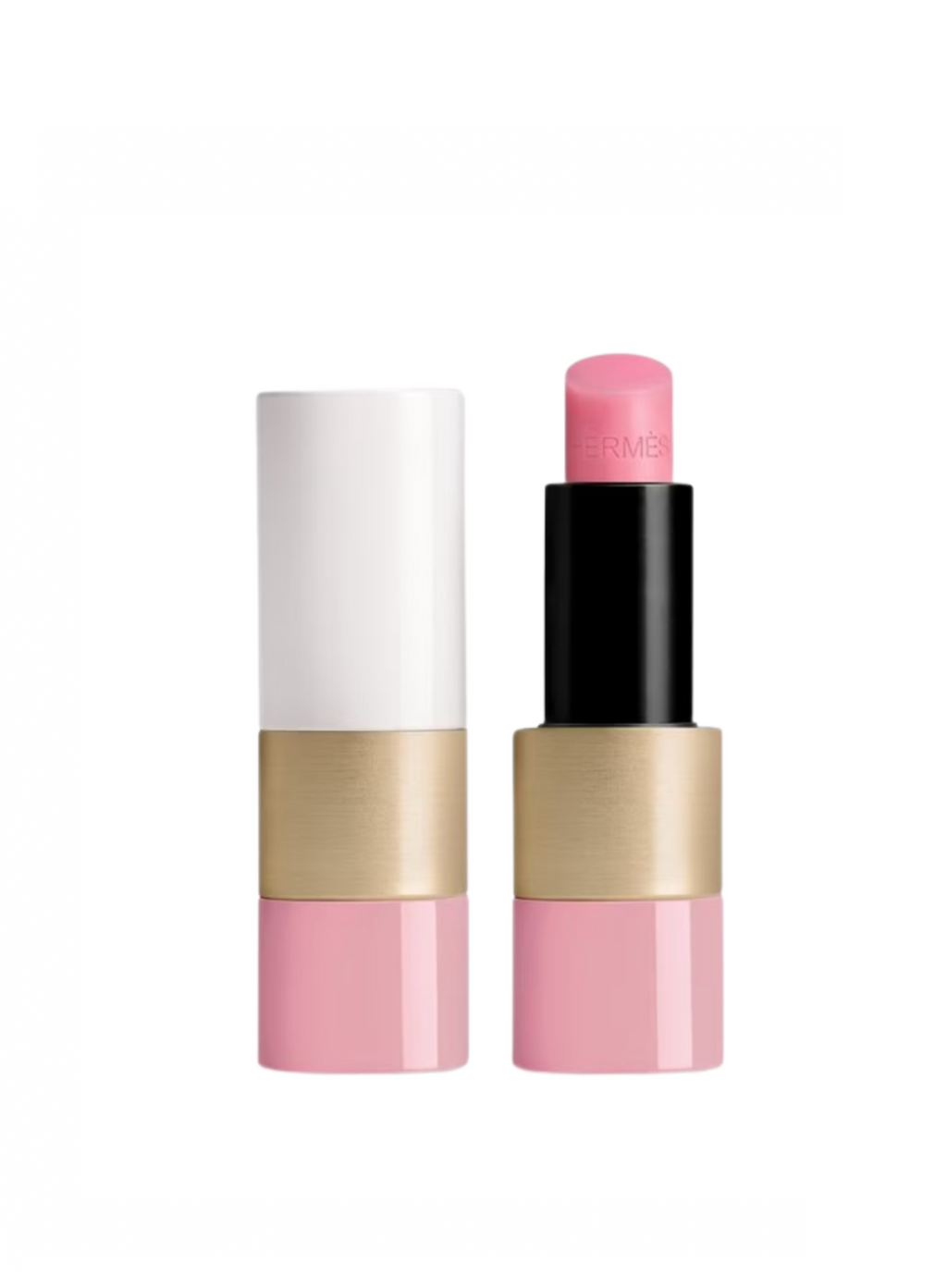 Hermès Rose Hermès Lip Enhancer 27 Rose Confetti in pink tube — luxury rosy lip balm
