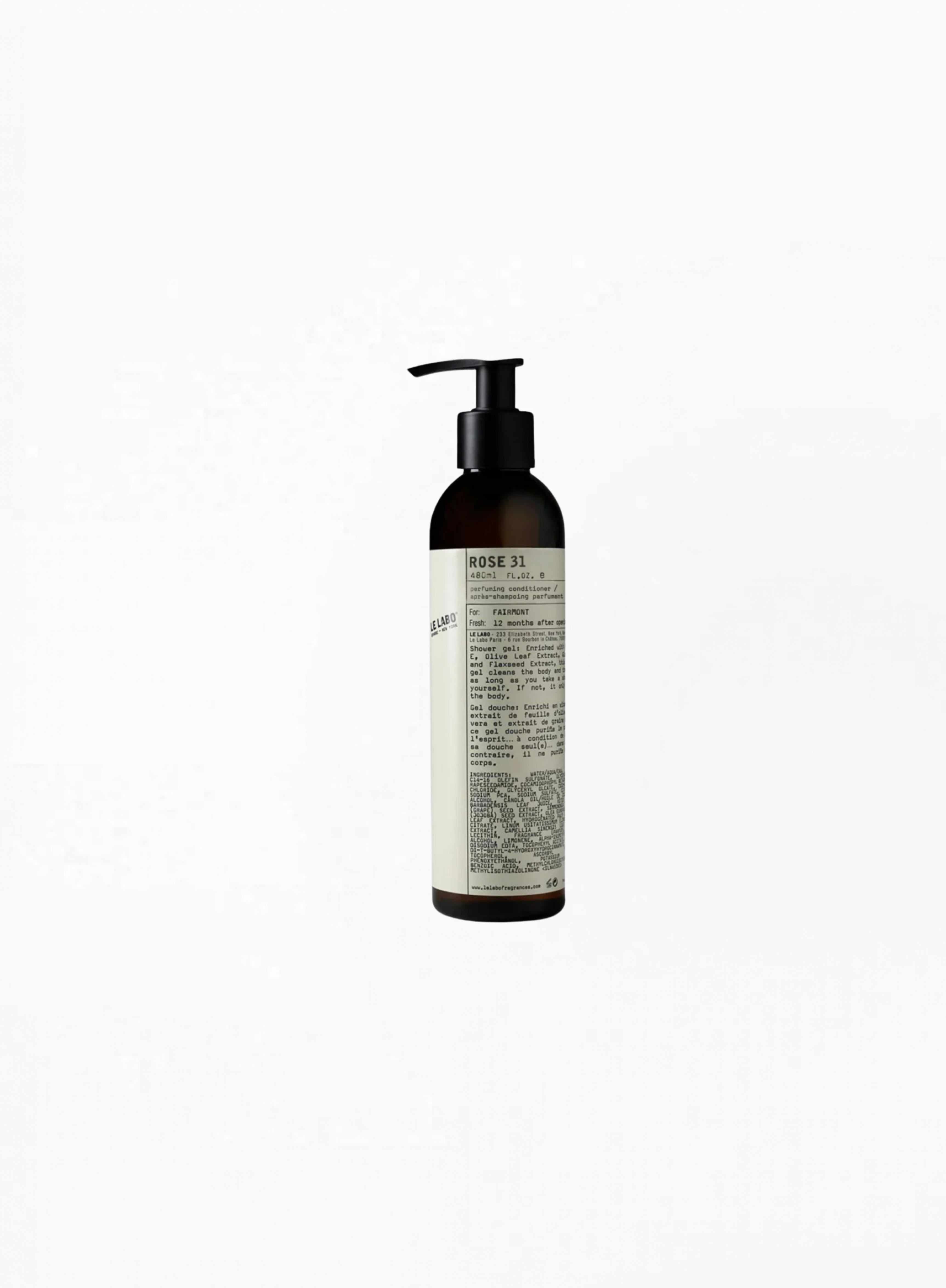 LE LABO Rose 31 conditioner 480ml for Fairmont Hotel, authentic luxury hair care available at Exquisite.