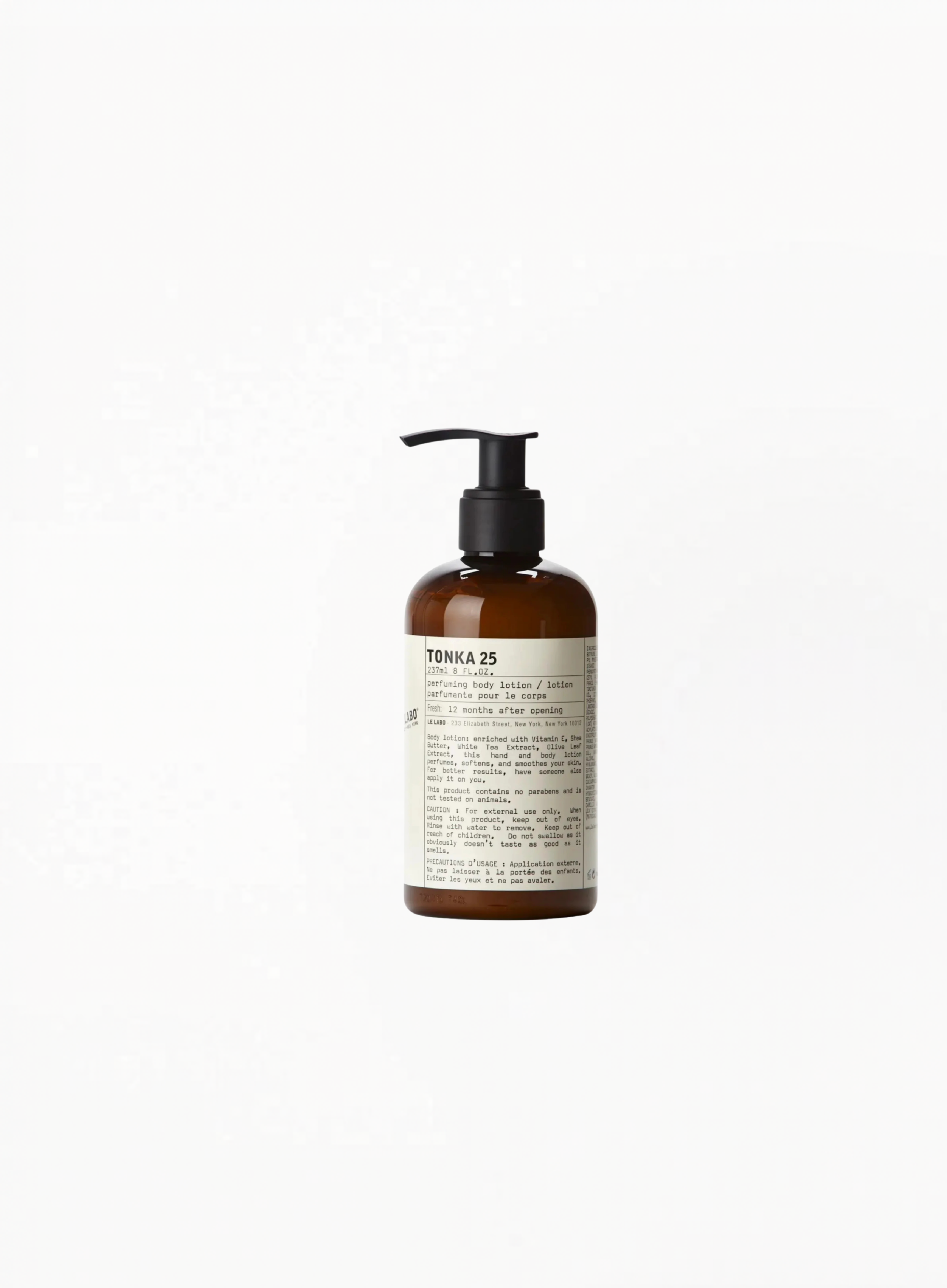 Le Labo Tonka 25 body lotion 237ml, authentic luxury body lotion available at Exquisite.