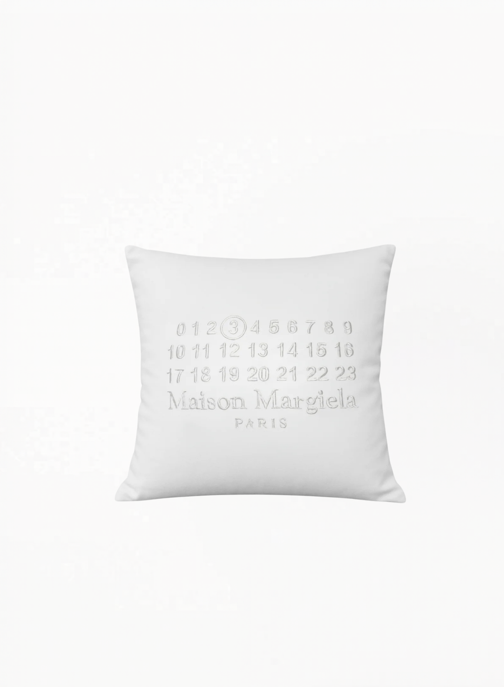  Maison Margiela Limited Edition Pillow 43×43cm, authentic luxury lifestyle accessory available at Exquisite.