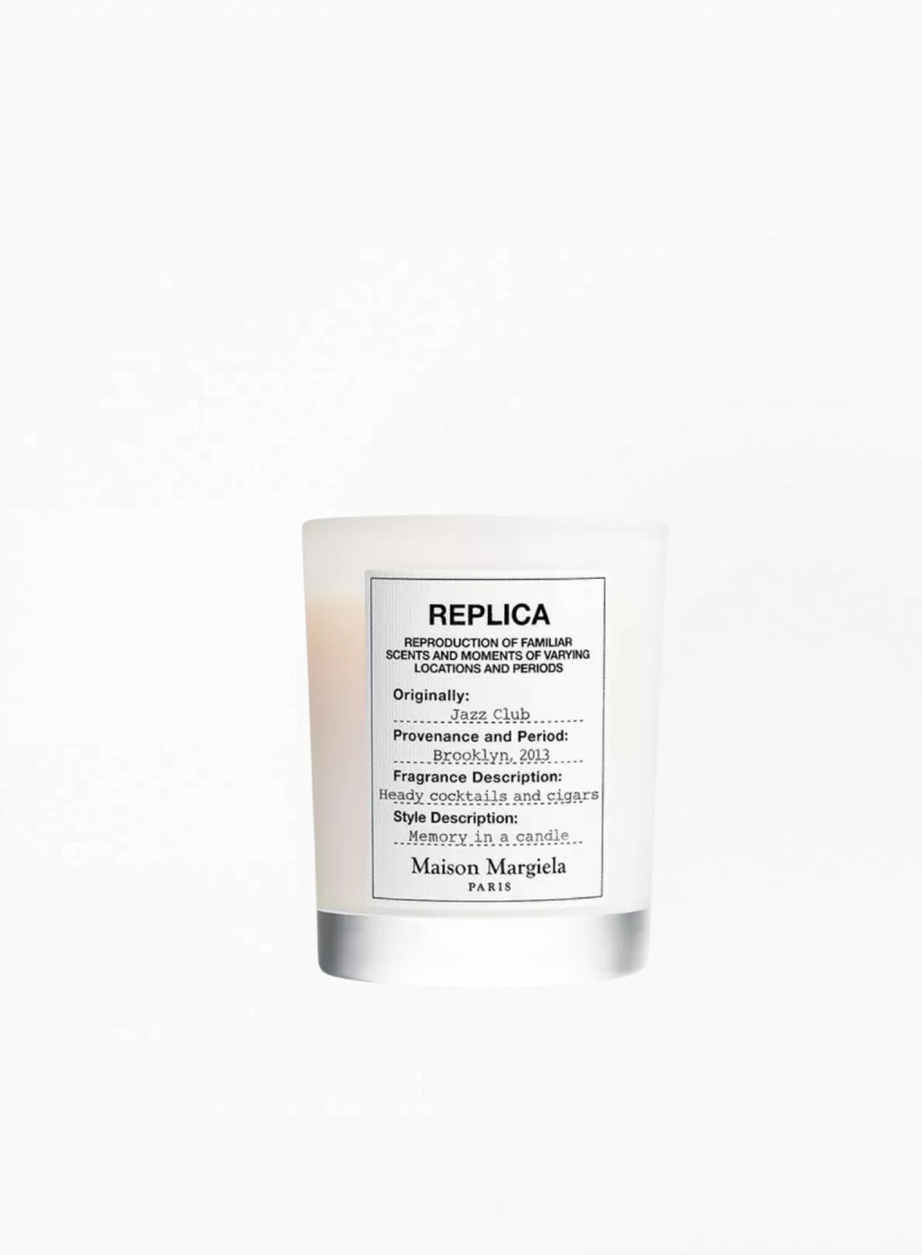 Maison Margiela Replica Jazz Club Candle 165g — authentic Maison Margiela scented candle, curated by Exquisite.