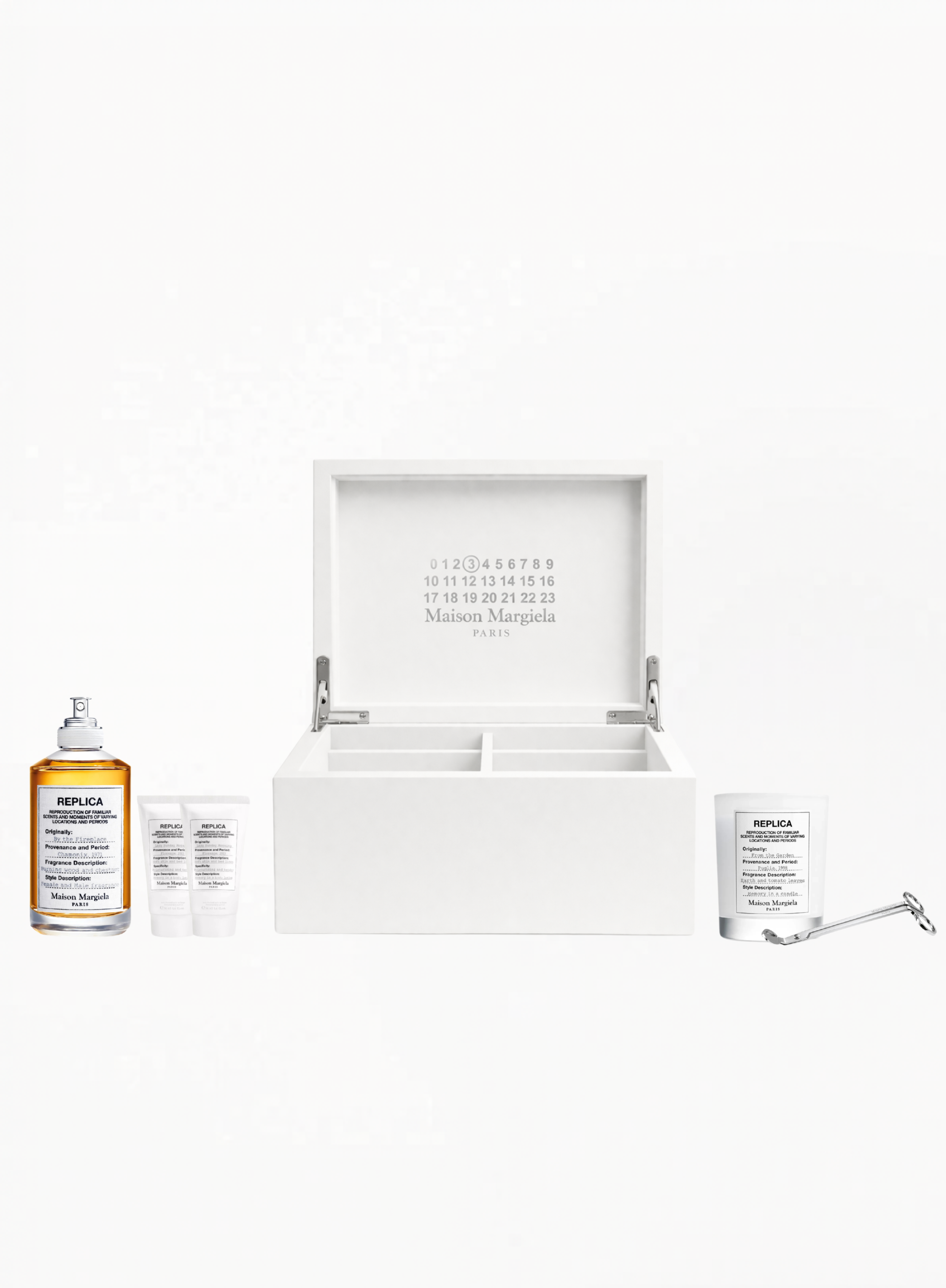 Maison Margiela Replica Signature Ritual Set featuring premium fragrance and body care essentials, available at Exquisite.