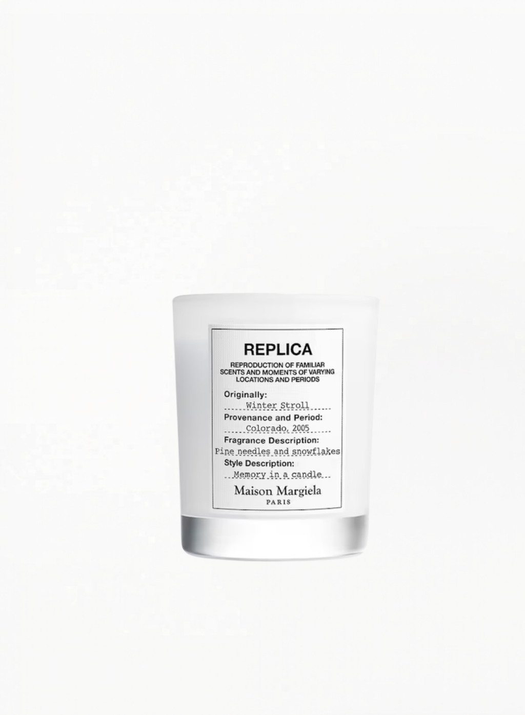 Maison Margiela Replica Winter Stroll Candle 165g — authentic Maison Margiela scented candle, curated by Exquisite.