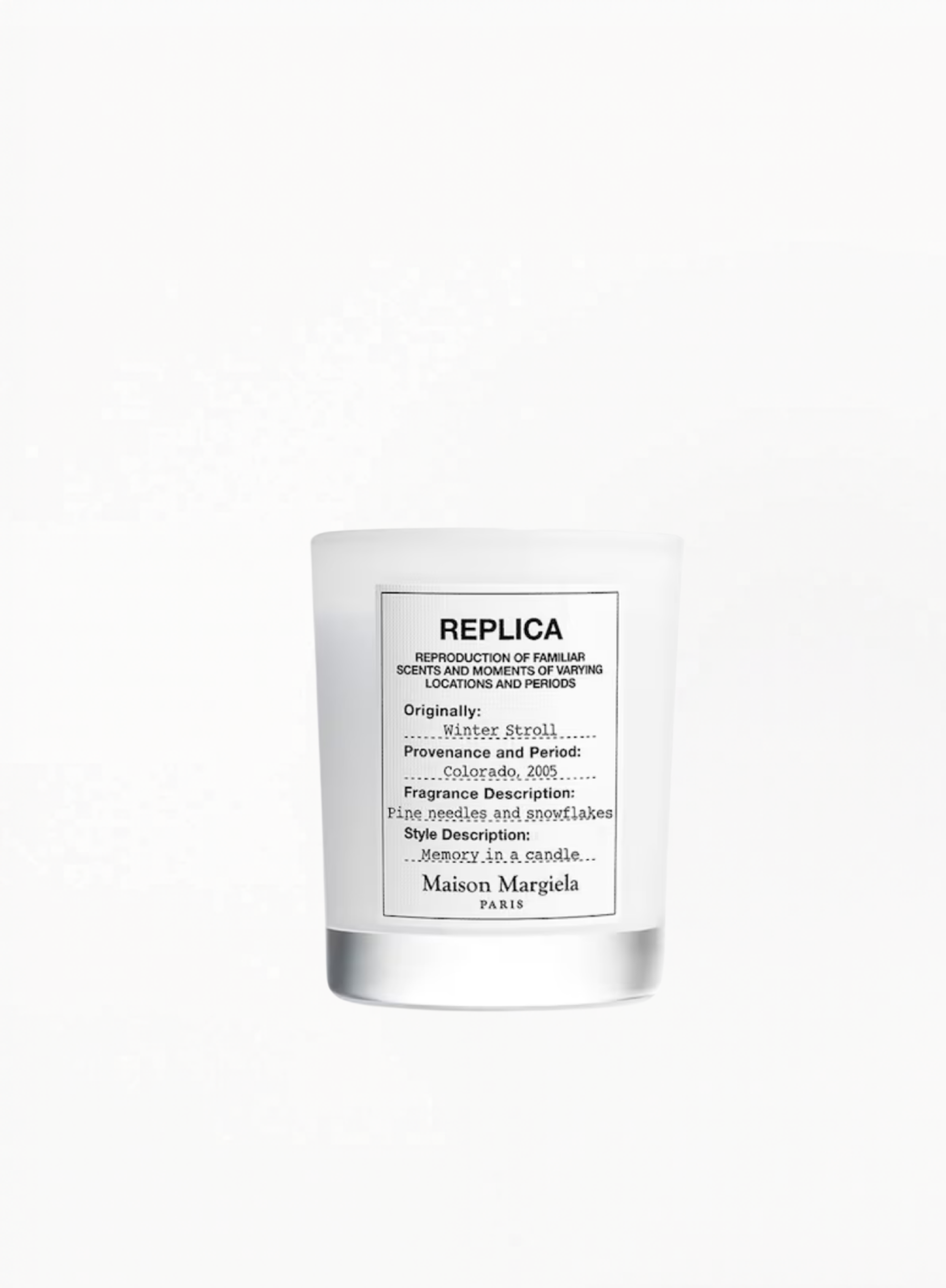 Maison Margiela Replica Winter Stroll Candle 165g — authentic Maison Margiela scented candle, curated by Exquisite.