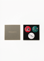 Penhaligon’s Collectible Badge Trio Gift Set featuring three limited edition collectible badges presented in a luxury branded box by Exquisite.