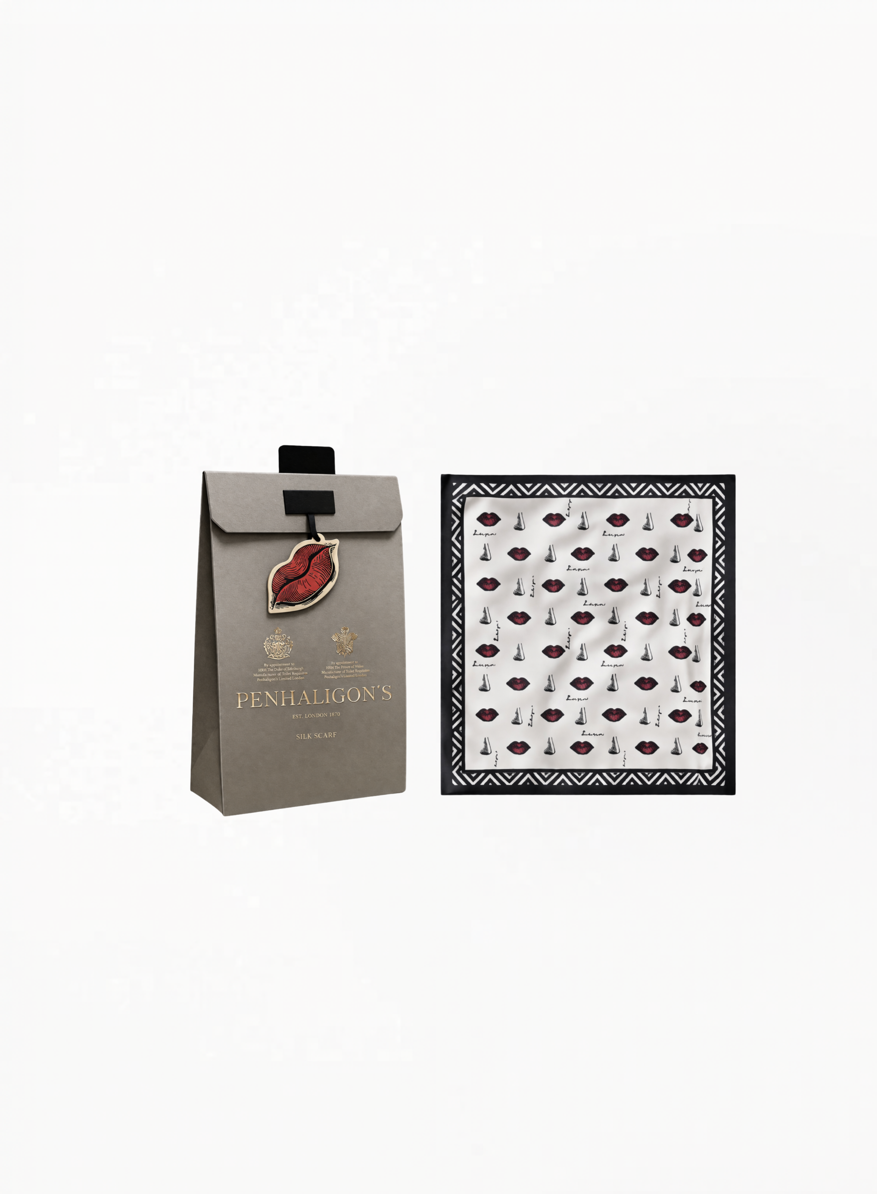 Penhaligon’s Limited Edition Scarf featuring elegant British-inspired design and refined luxury detailing on a clean white background for Exquisite.