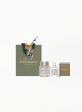 Penhaligon’s Luna luxury gift set featuring Luna Eau de Toilette 5ml, body lotion, body wash, and an elegant branded scarf in refined packaging on a clean white background for Exquisite.