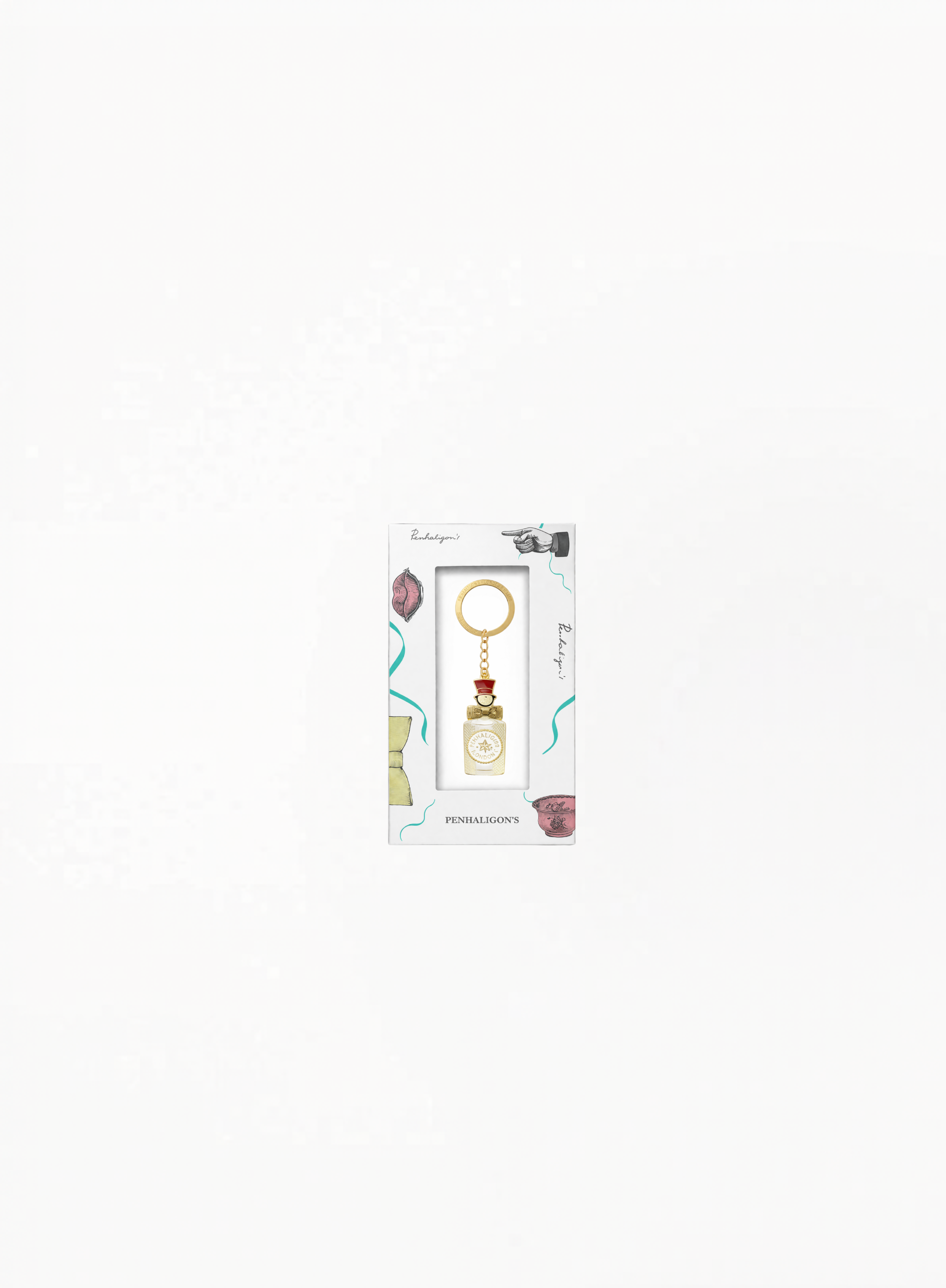 Penhaligon’s limited edition luxury key chain with elegant branded detailing on white background