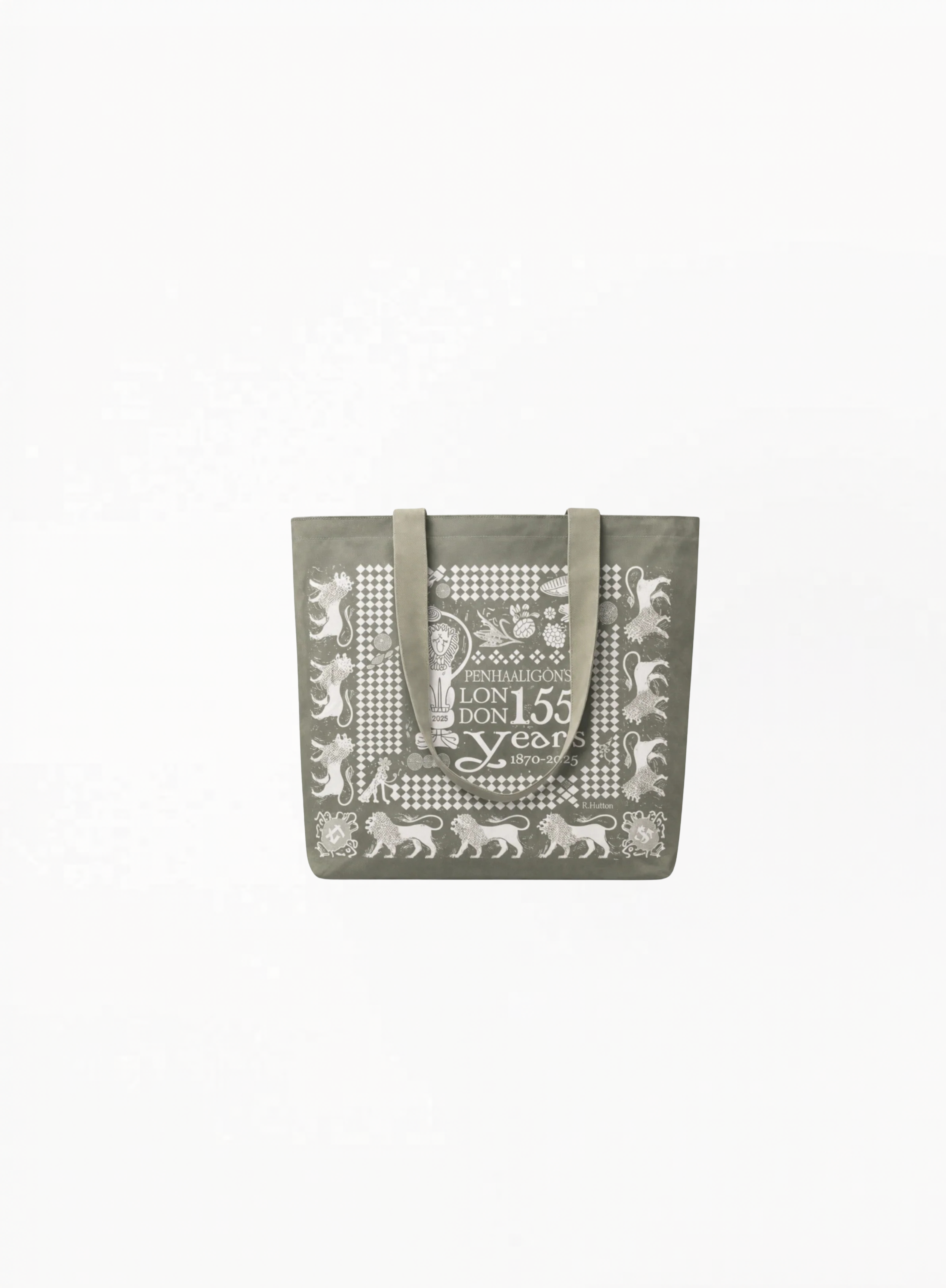 Penhaligon’s x Rory Hutton limited edition bag 45x40cm celebrating 155 years of fragrance, featuring artistic British-inspired design on a clean white background for Exquisite.