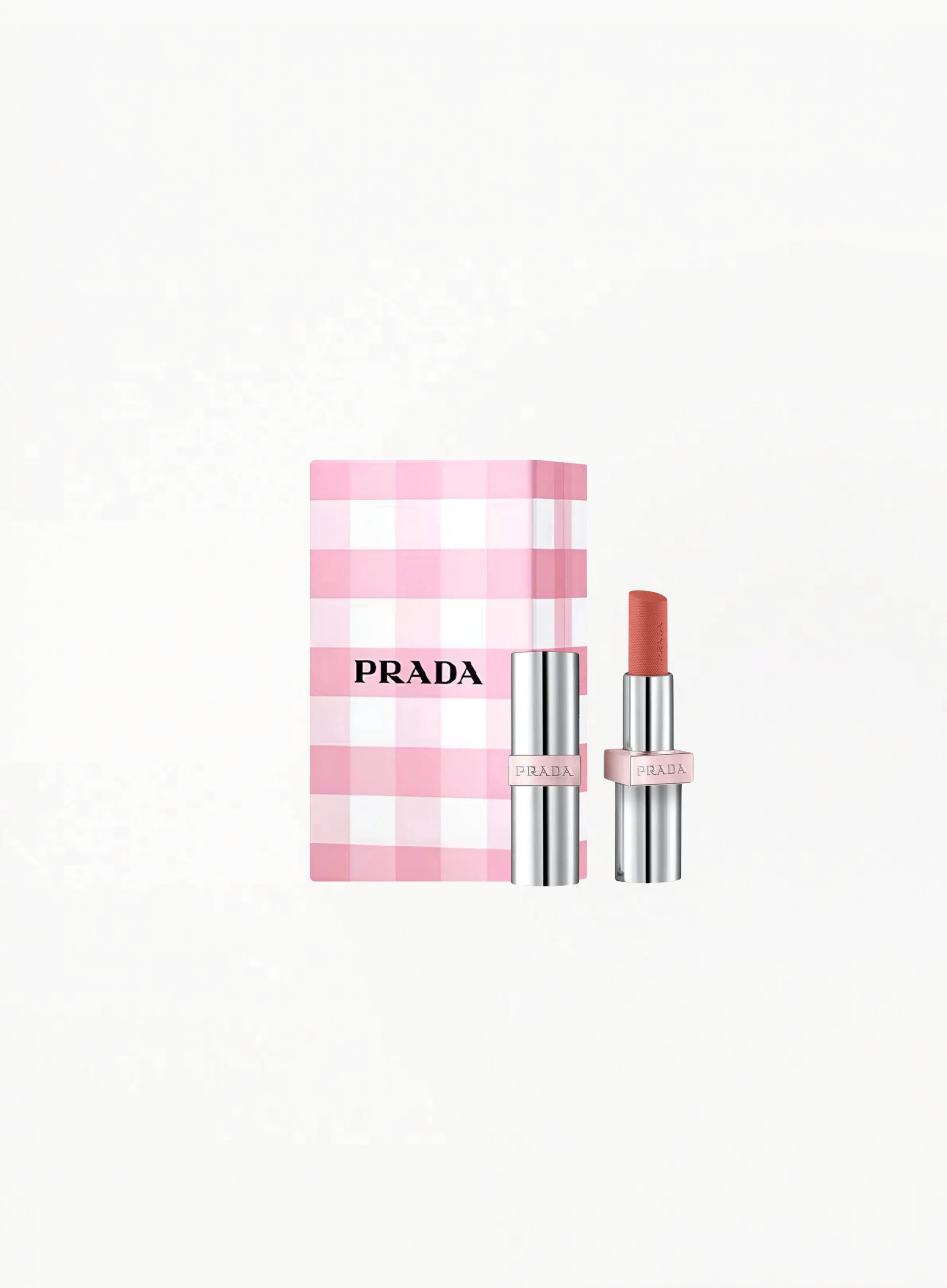 Prada Light Glowing Lip Oil Stick U019 Brown displayed on a clean background, featuring Prada Beauty’s elegant luxury packaging and glowing lip oil formula in an authentic refined design.