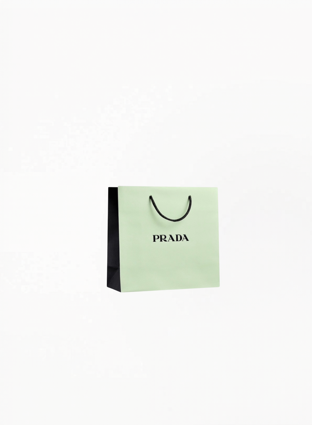 Prada Paper Bag gift packaging with elegant branded design, photographed on a clean white background for Exquisite.
