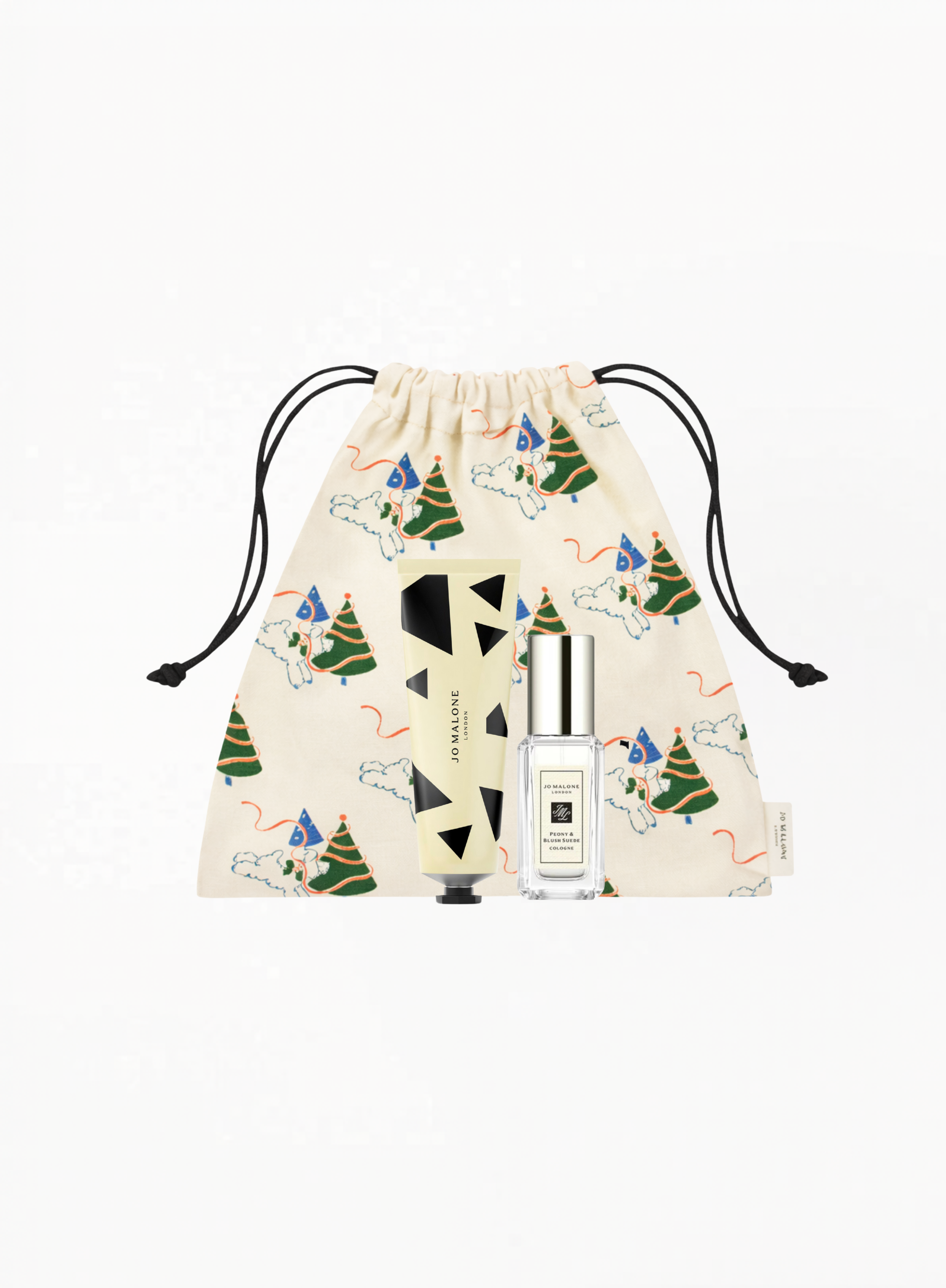 Jo Malone Star სასაჩუქრე სეტი – საშობაო ორნამენტი Peony & Blush Suede Cologne 9მლ და Wild Bluebell ხელის კრემი 30მლ