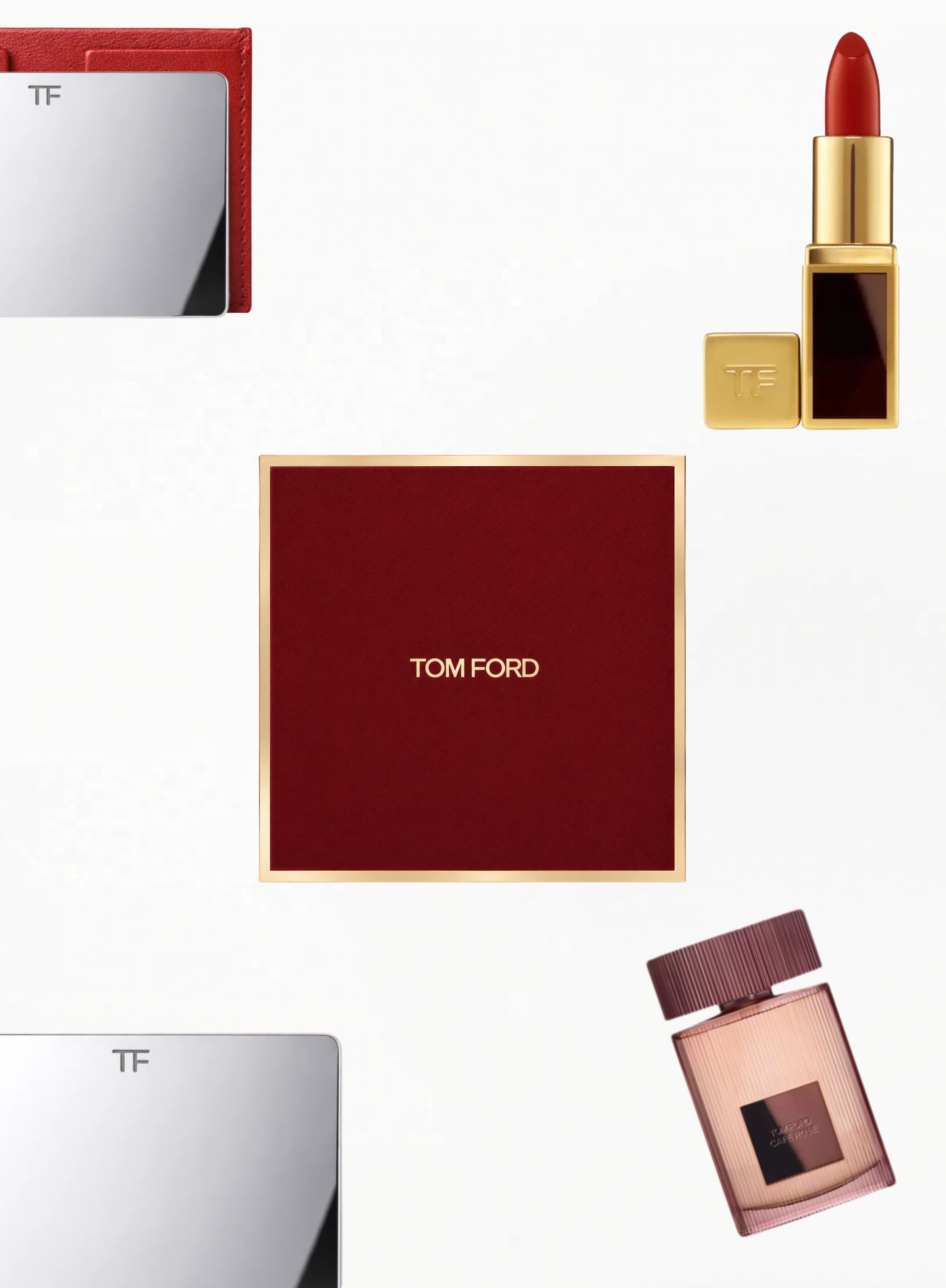 Tom Ford Mini Lipstick 16 And Mirror And Café Rose Eau de Parfum 4ML