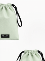 PRADA Beauty ნეონური მწვანე თასმიანი ჩანთა 17x22სმ
