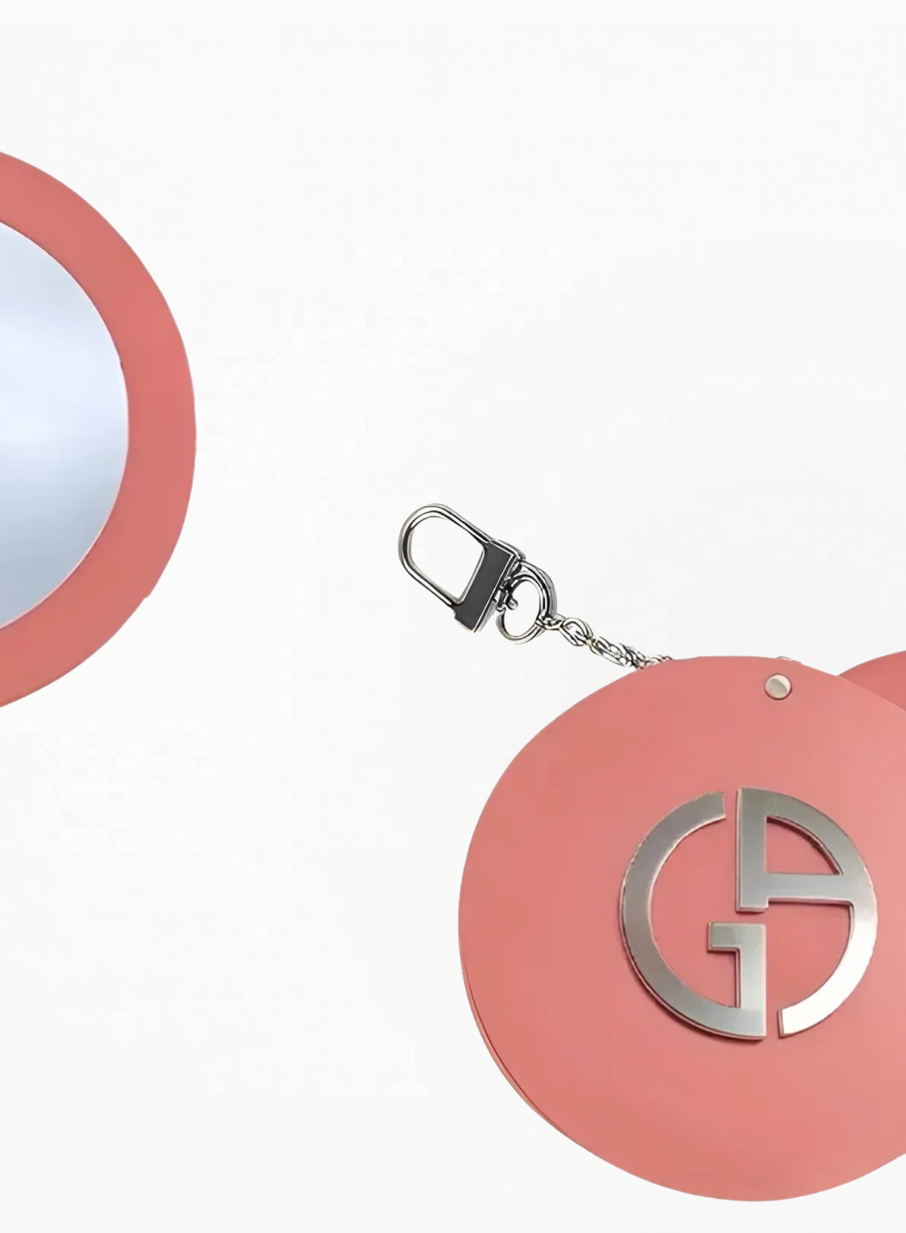 GIORGIO ARMANI Pink Compact Mirror Keychain Limited Edition