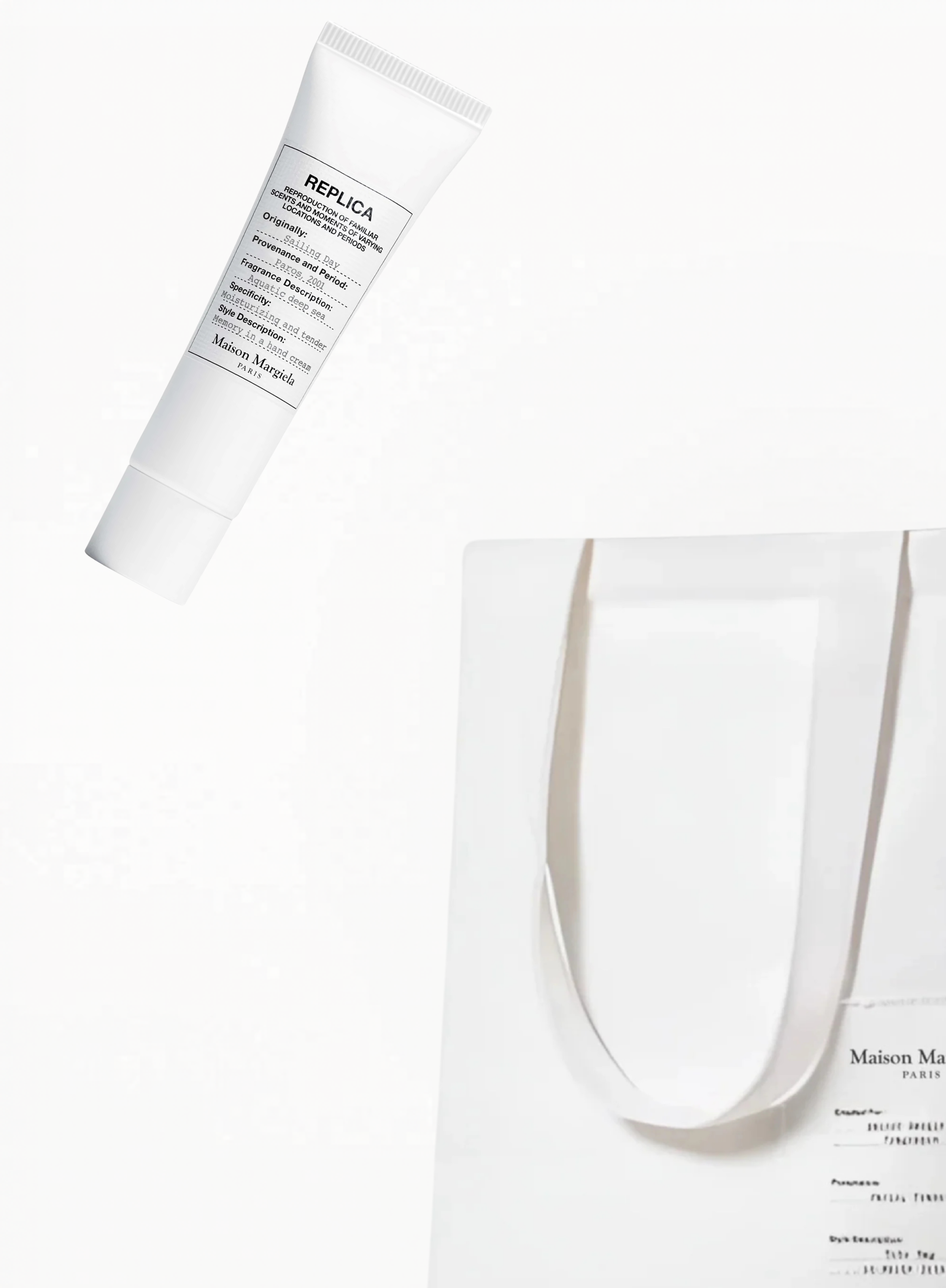 Maison Margiela თეთრი ტოუტ-ჩანთა 40.5×31.5 სმ — საჩუქრად ხელის ლოსიონი 15მლ
