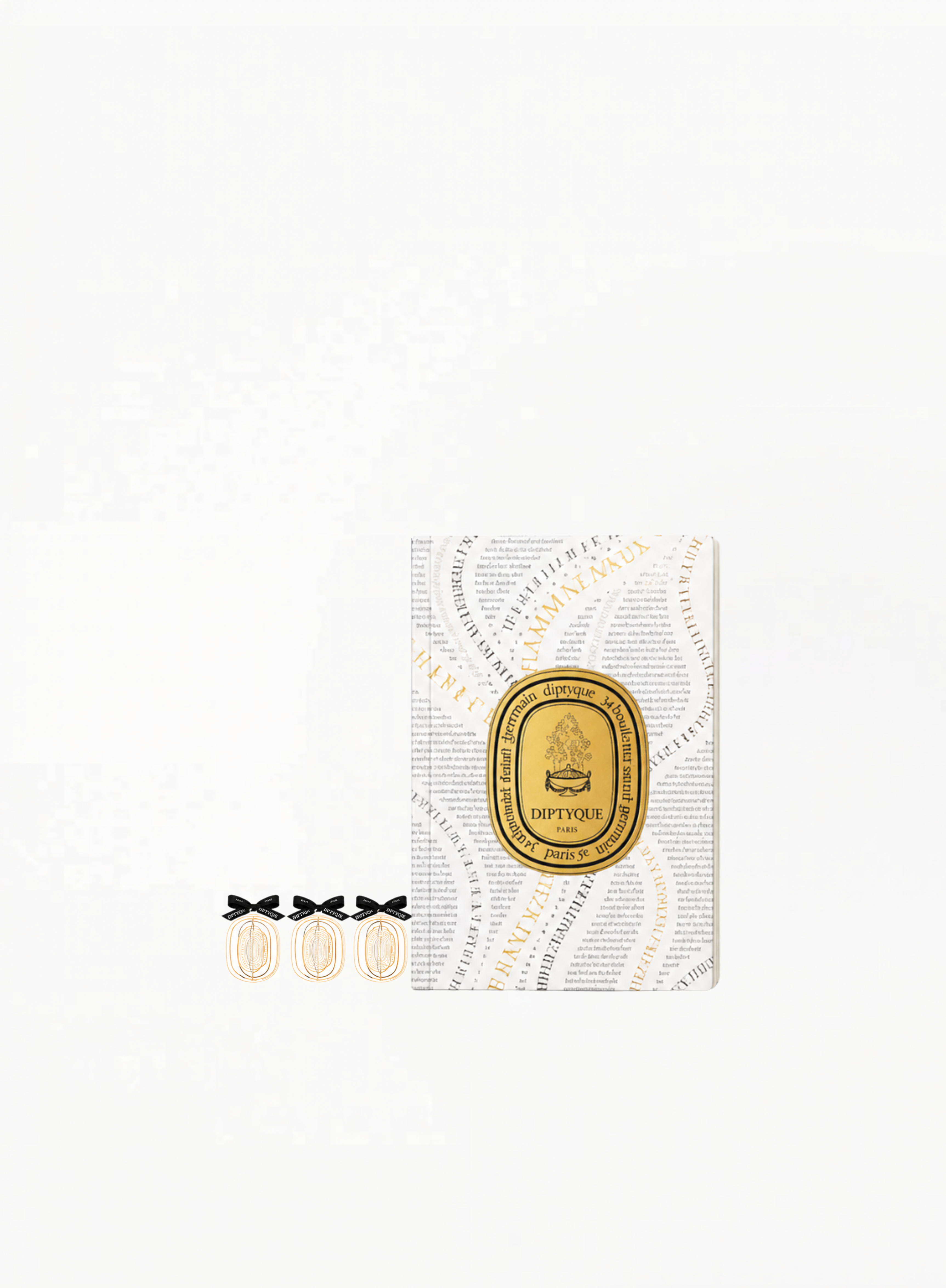 Diptyque სამეული ორნამენტი და არომატული ბლოკნოტი
