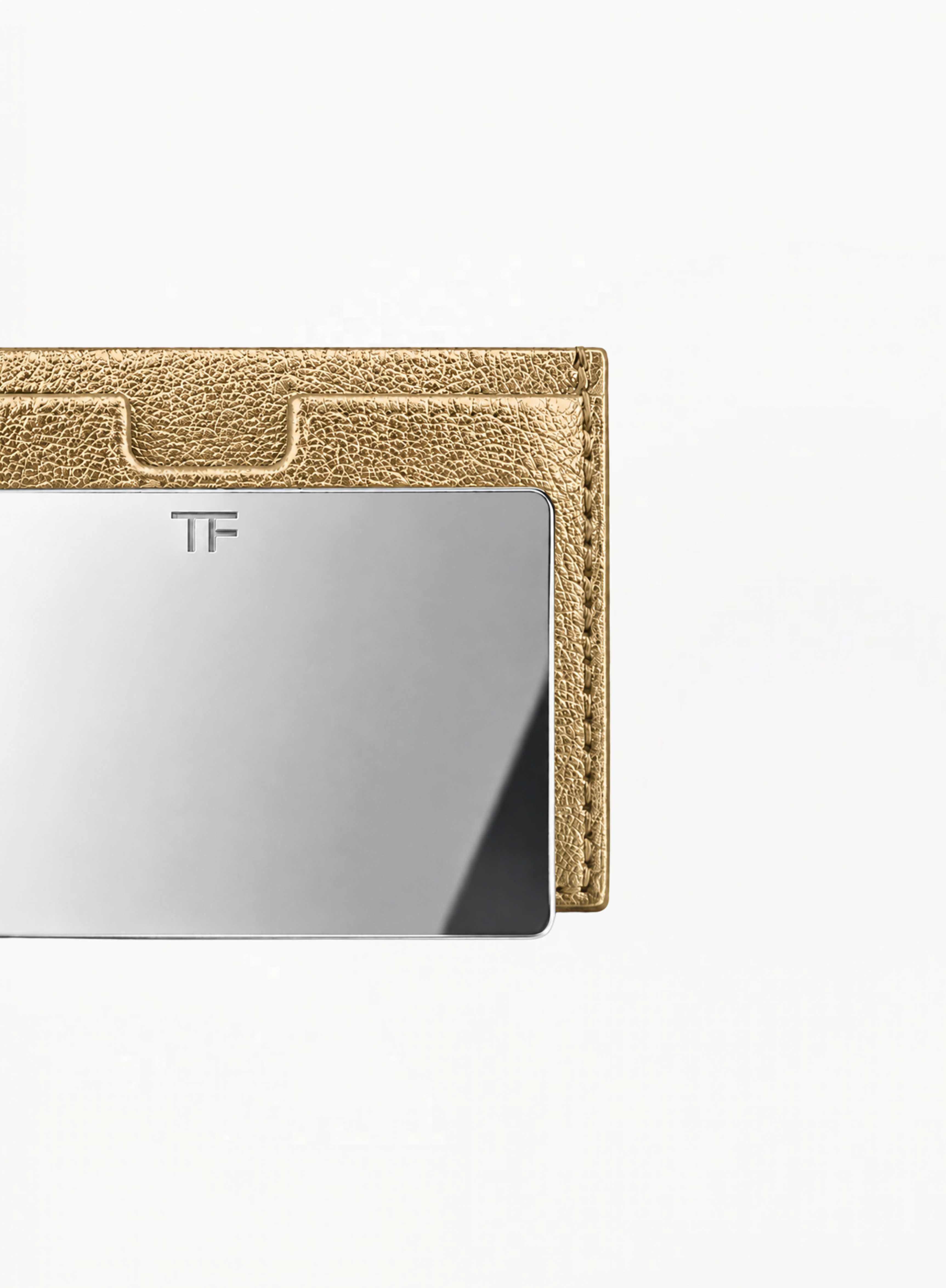 Tom Ford Mirror Card with Golden Leather-Effect Case