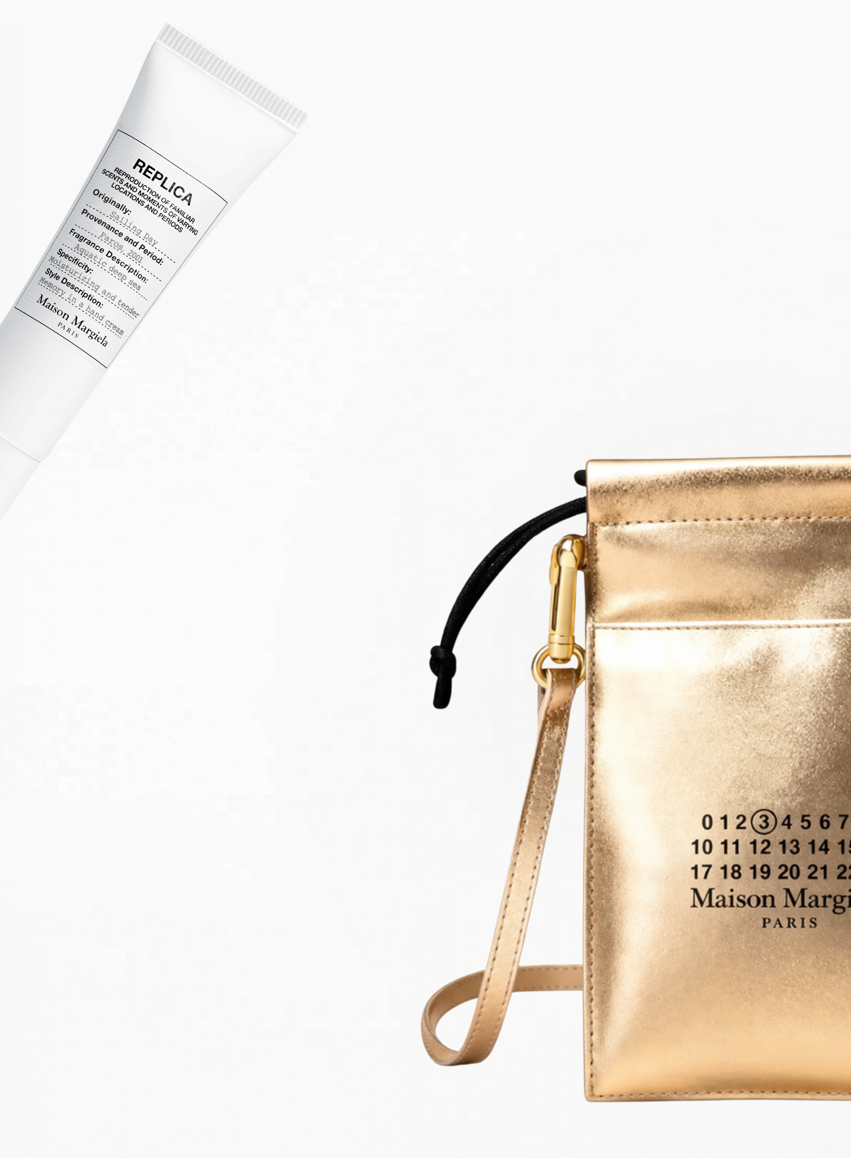 Maison Margiela 2025 წლის კოლექციის ლიმიტირებული ოქროსფერი პრემიუმ ჩანთა
