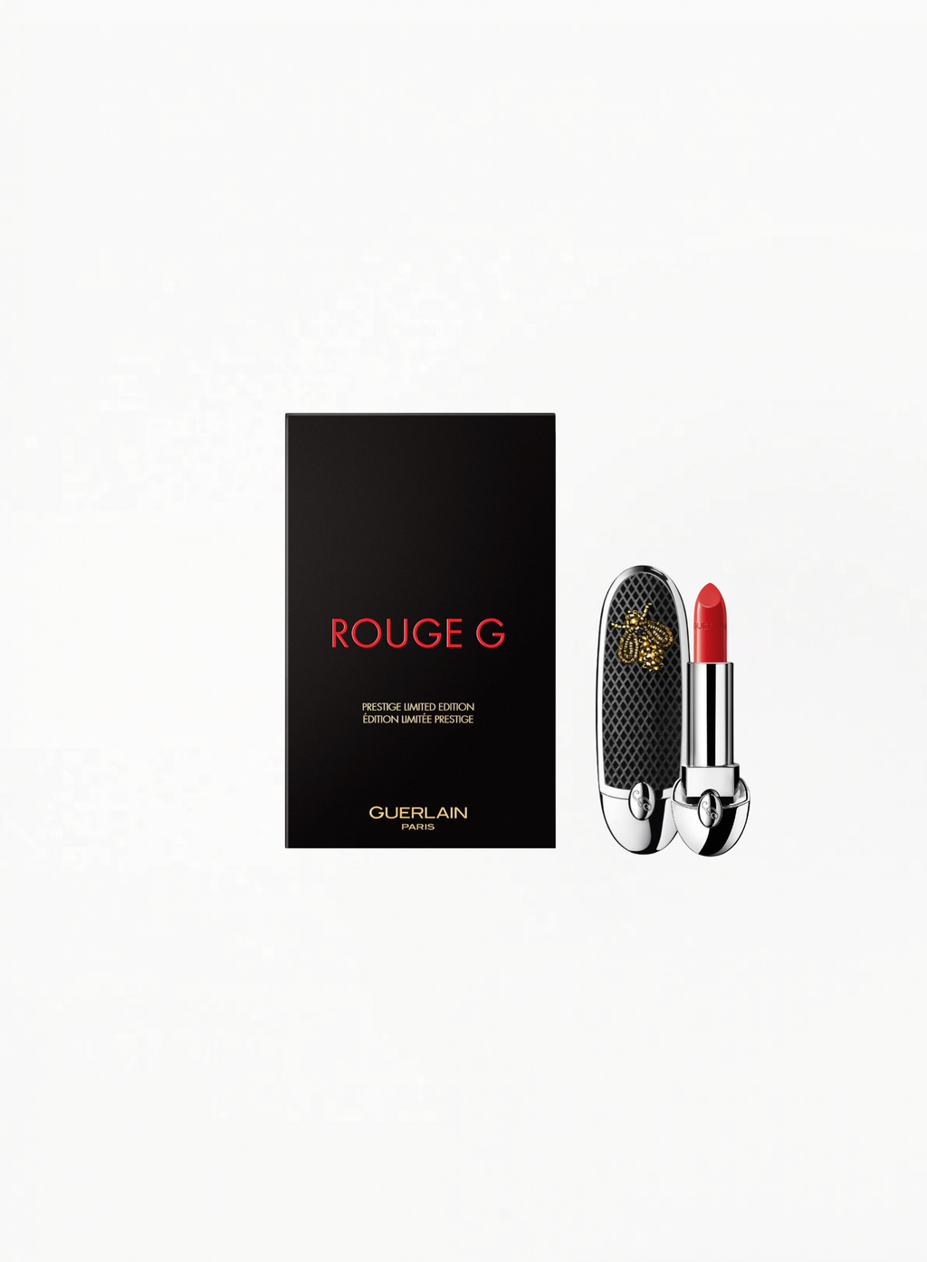 GUERLAIN Rouge G Gold Bee Sequins Satin Lipstick 214 & Case – Prestige Limited Edition