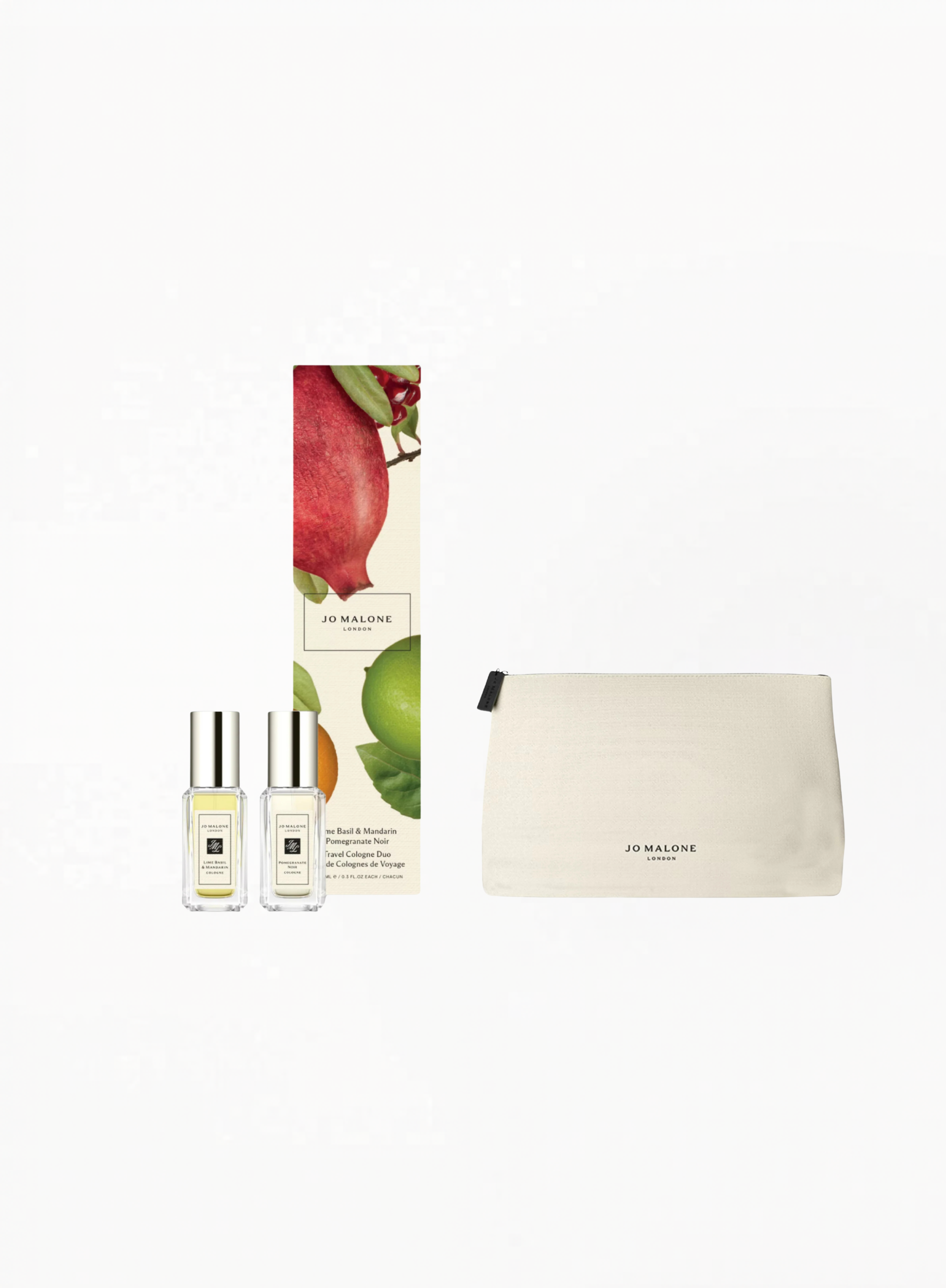 Jo Malone Lime Basil & Mandarin 9ml And Pomegranate Noir 9ml And  Cosmetics Classic Bag 25x6.5x14cm