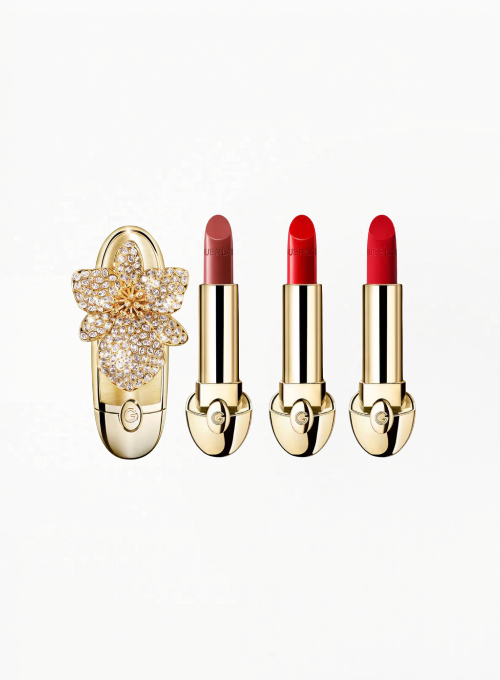 GUERLAIN Rouge G Orchid Bloom of Begüm Khan ტუჩსაცხის სეტი (ხელმისაწვდომია მხოლოდ Exquisite Club-ის წევრებისთვის)