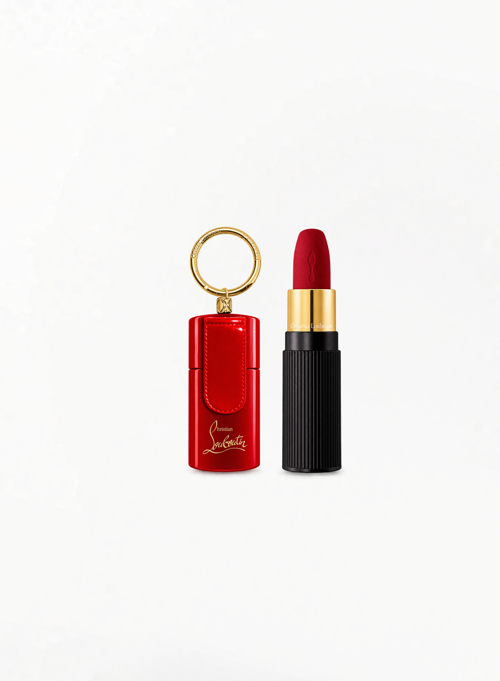 CHRISTIAN LOUBOUTIN Rouge Velvet Matte On-The-Go Lipstick 001M With Red Case