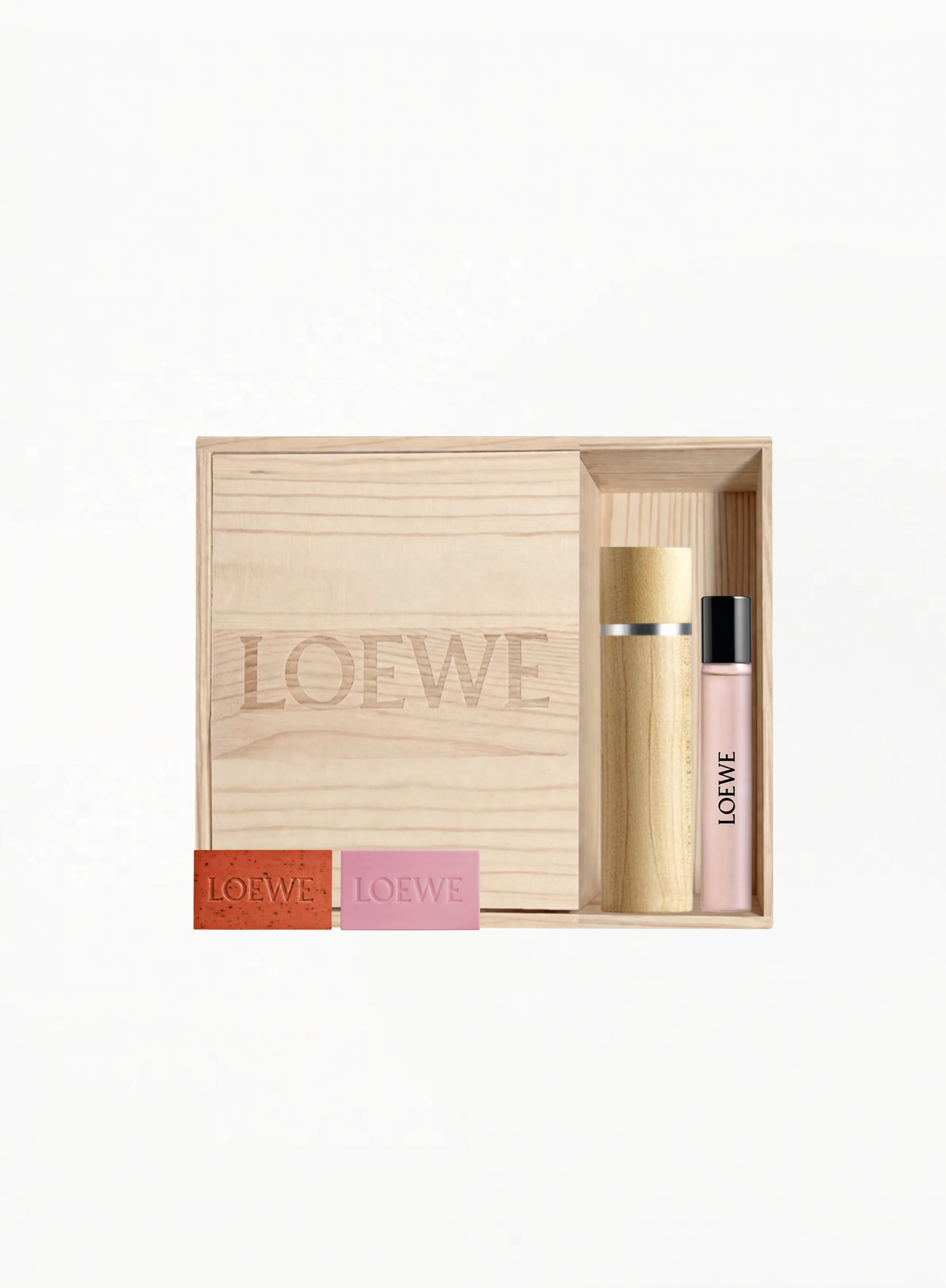 Loewe-ის ხის სასაჩუქრე სეტი – სუროს საპონი და AGUA ELLA 15მლ