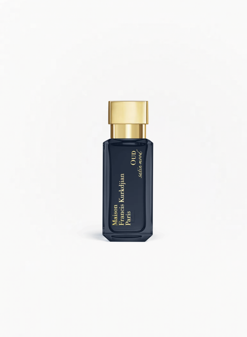 MAISON FRANCIS KURKDJIAN Oud Satin Mood Eau de Parfum 35ml bottle with a gold cap and white label on a white background.