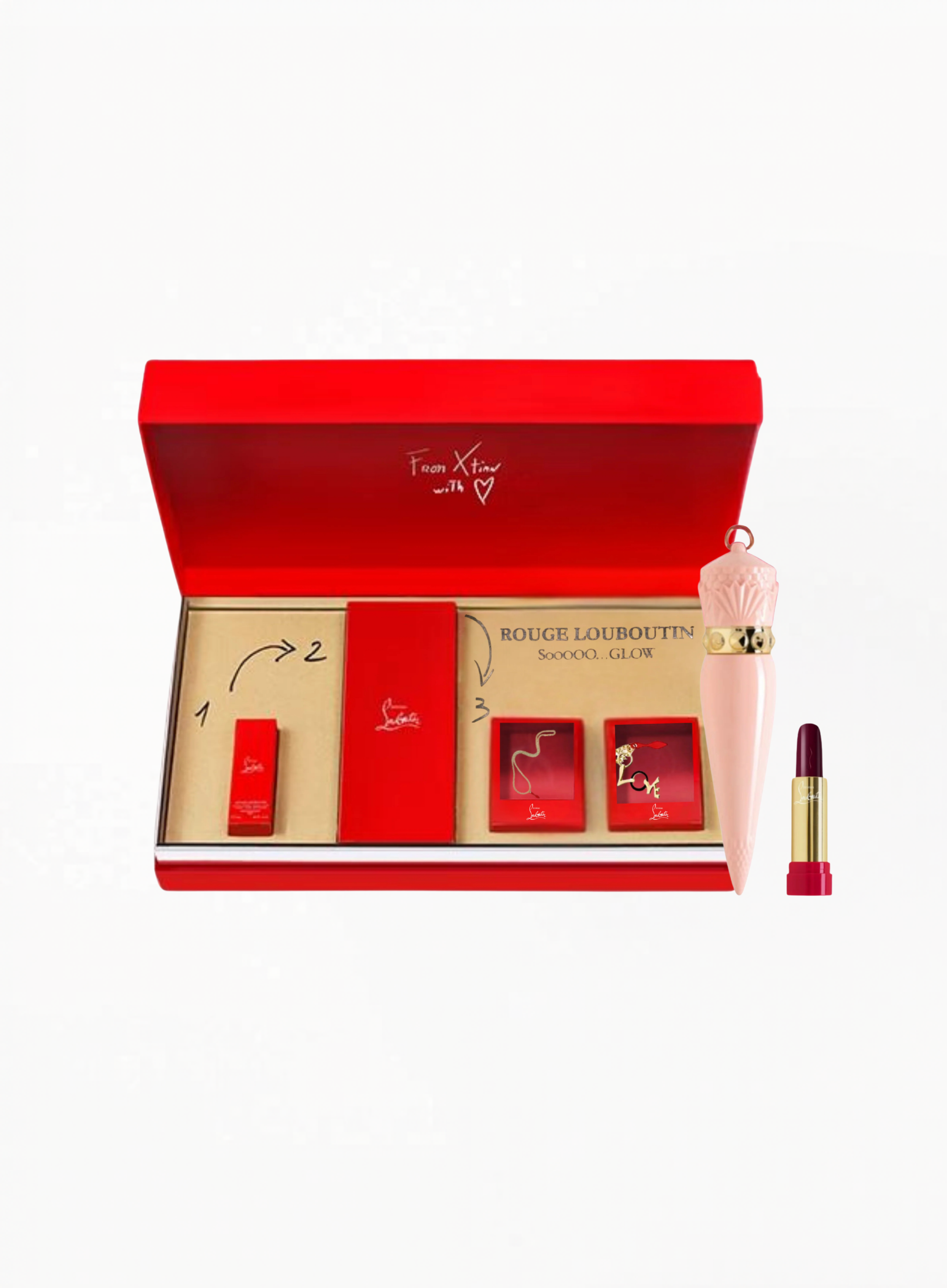 Christian Louboutin SooooO…Glow ტუჩსაცხის კომპლექტი – ვარდისფერი 007G (ჩასადები ქეისი, ტუჩსაცხი და აქსესუარები)