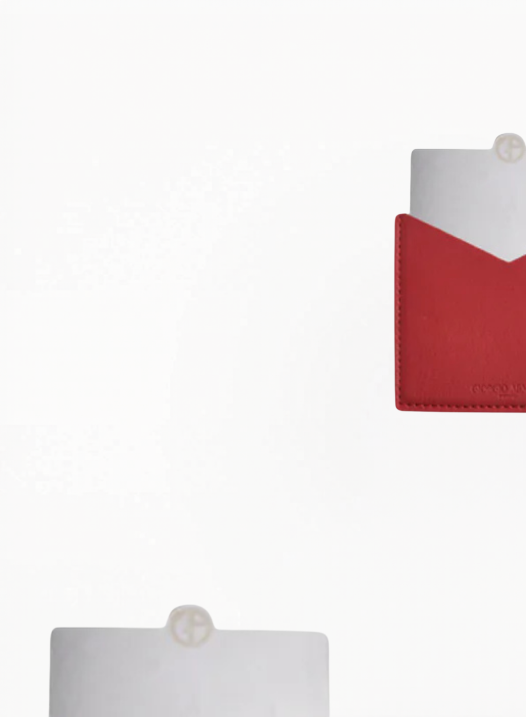 GIORGIO ARMANI Red Leather Effect Case And Mirror